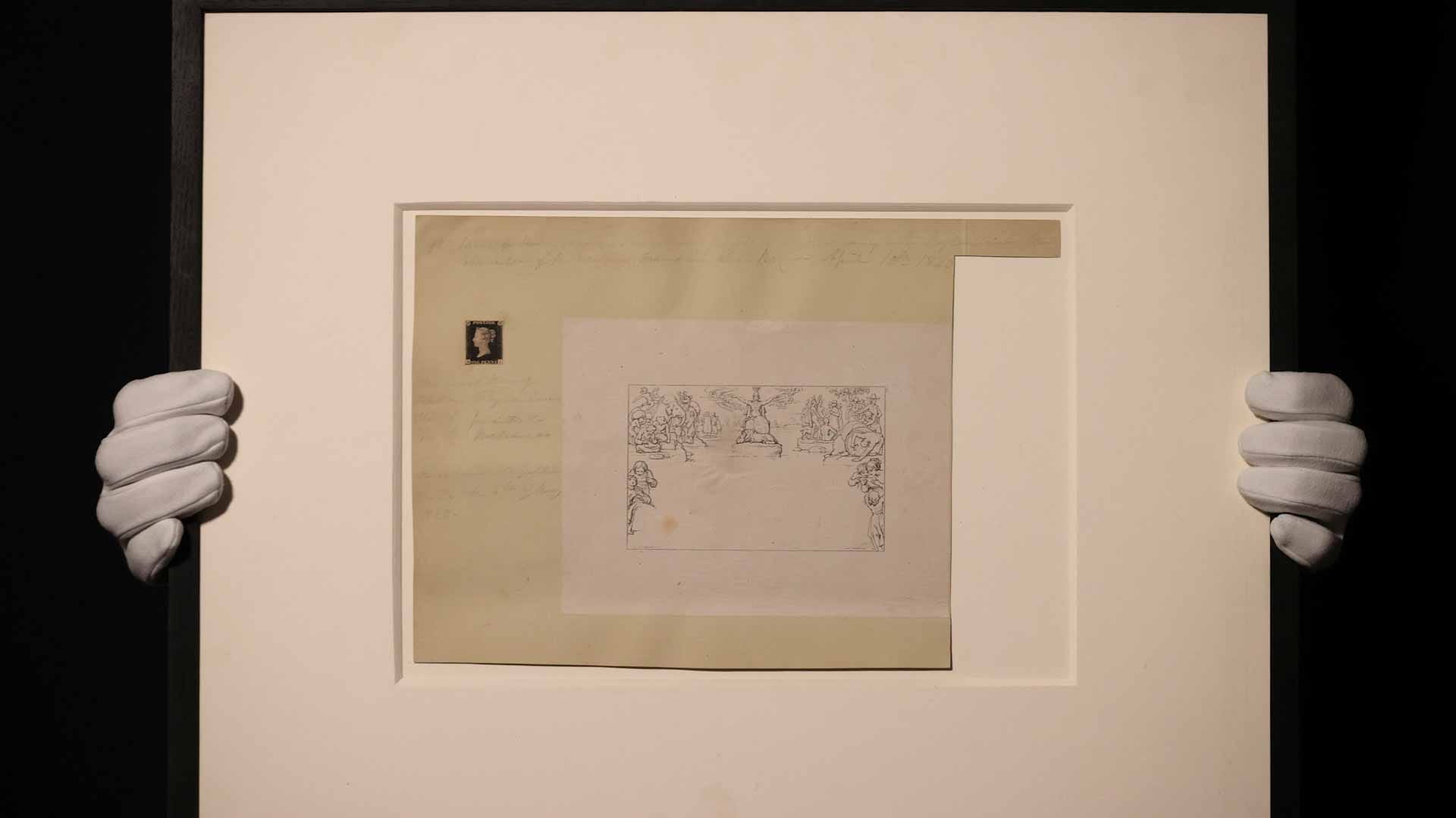 Image for the title: World’s first postage stamp goes to auction 