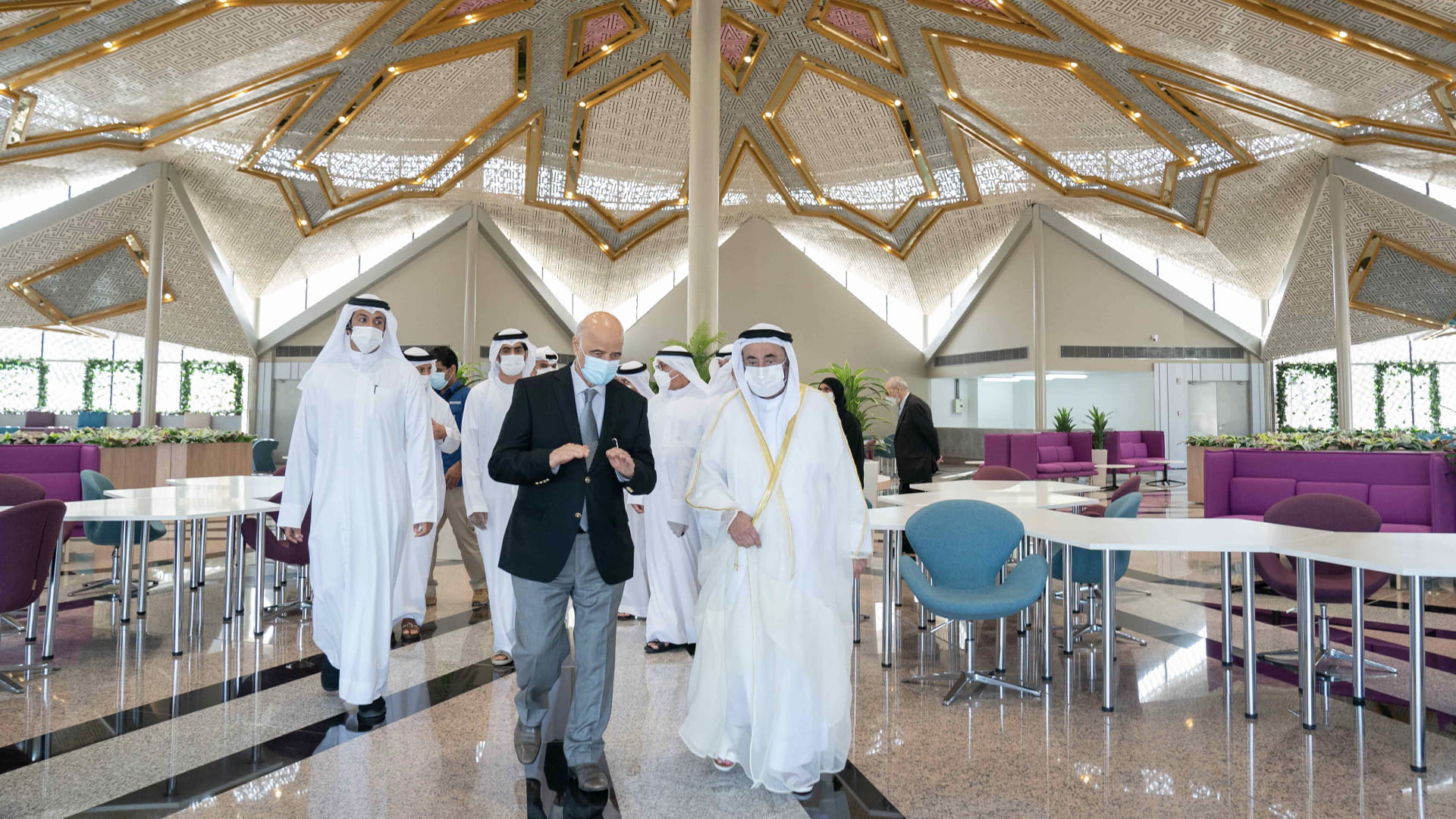 Image for the title: Sharjah Ruler inaugurates Student Forum buildings at UoS 
