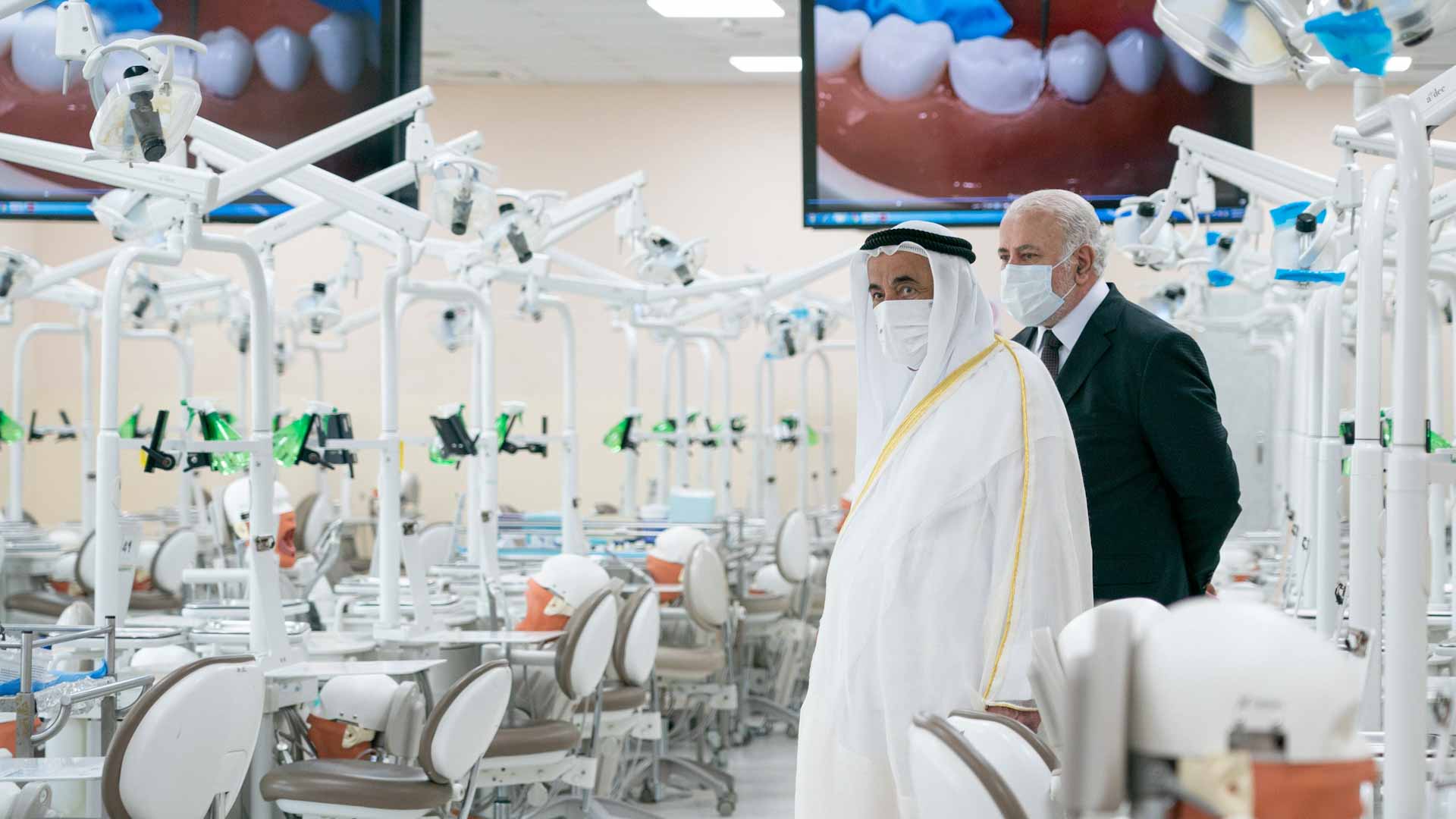 Image for the title: Sharjah Ruler inspects laboratories at UoS College of Dentistry 
