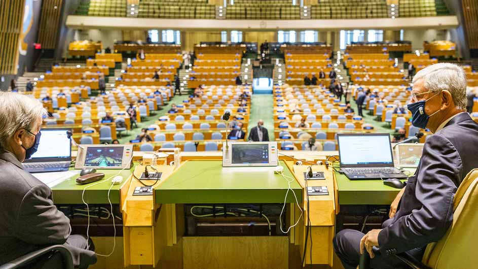 صورة بعنوان: غوتيريش يفتتح أعمال الدورة الـ 76 للجمعية العامة للأمم المتحدة 