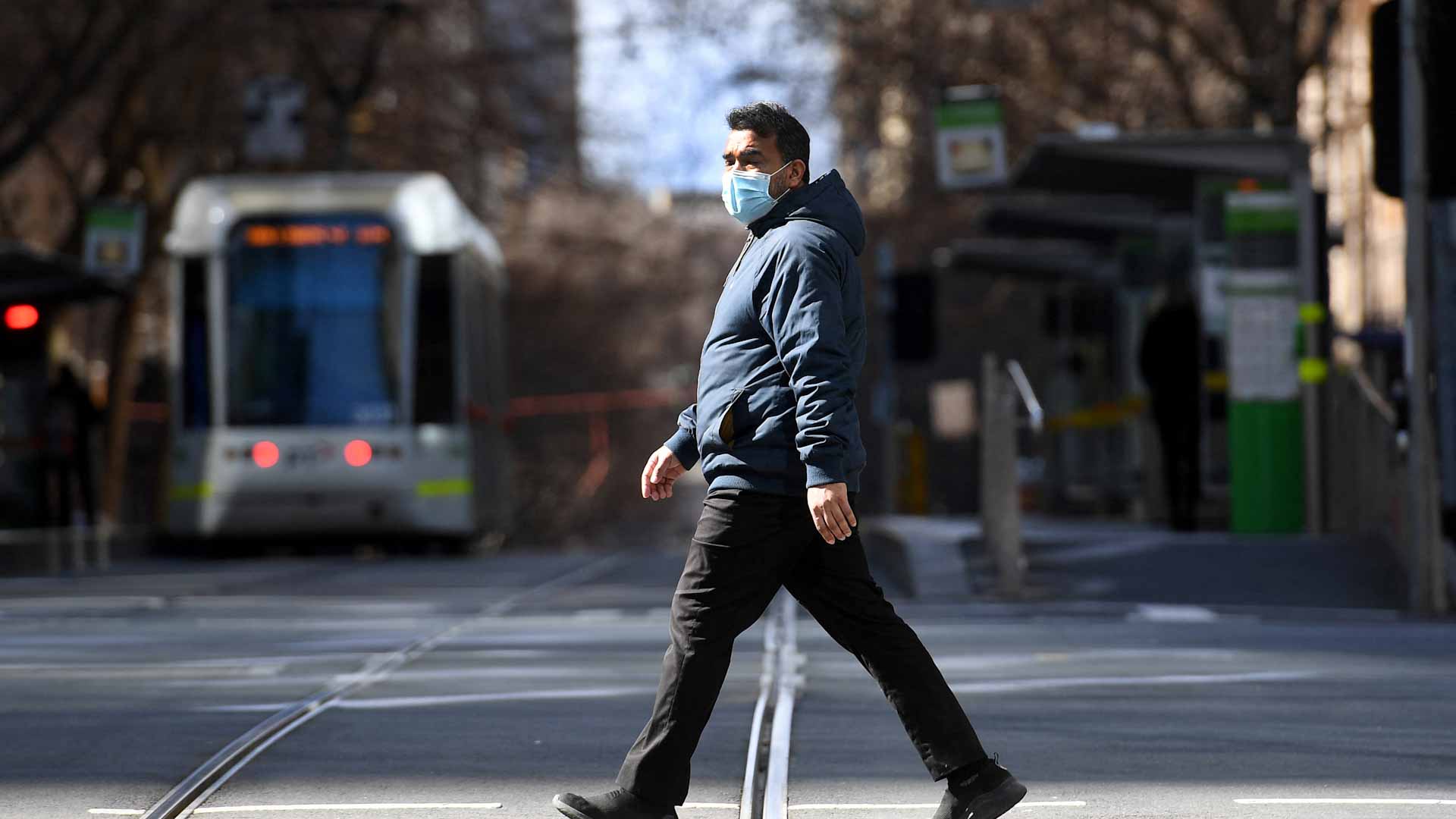 Image for the title: Melbourne readies for anti-lockdown protest as cases surge 