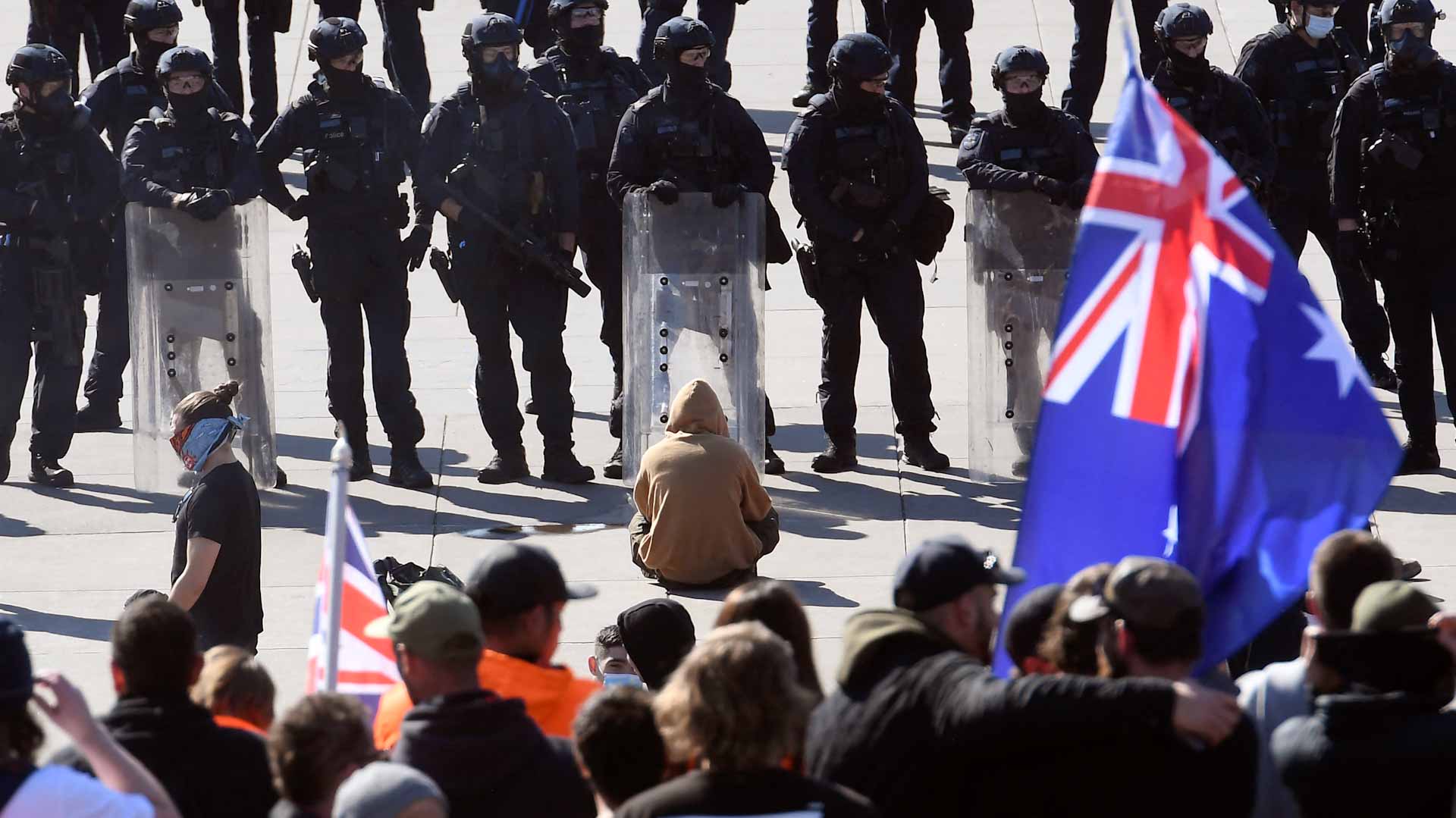 Image for the title: Melbourne faces more anti-lockdown protests as corona cases hit  