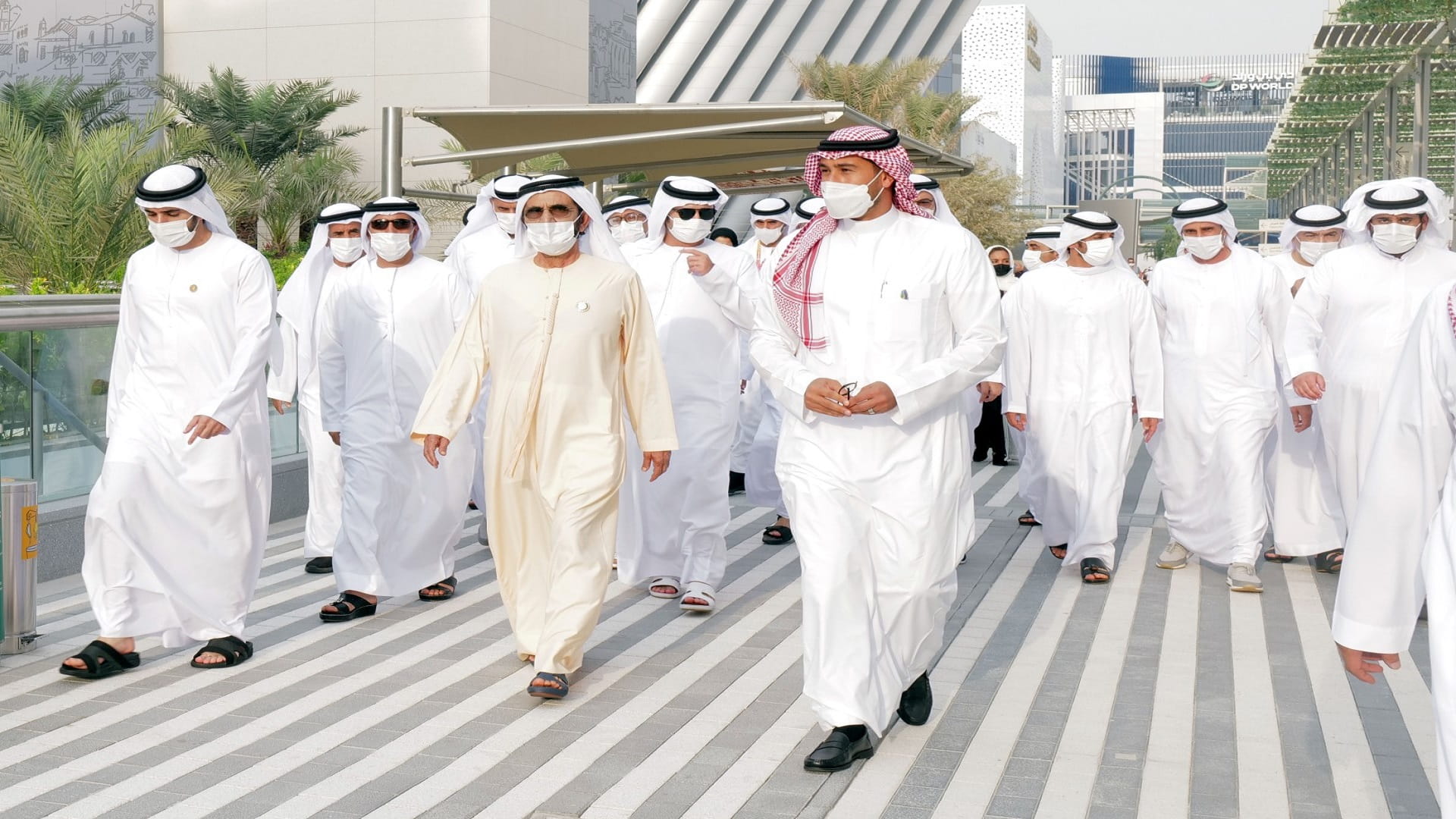 Image for the title: Mohammed bin Rashid visits KSA, Oman pavilions at Expo 2020 Dubai 
