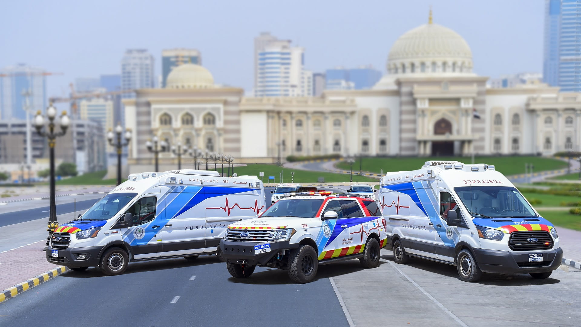 صورة بعنوان: تدشين 3 مركبات إسعاف تضاف إلى أسطول إسعافات شرطة الشارقة 