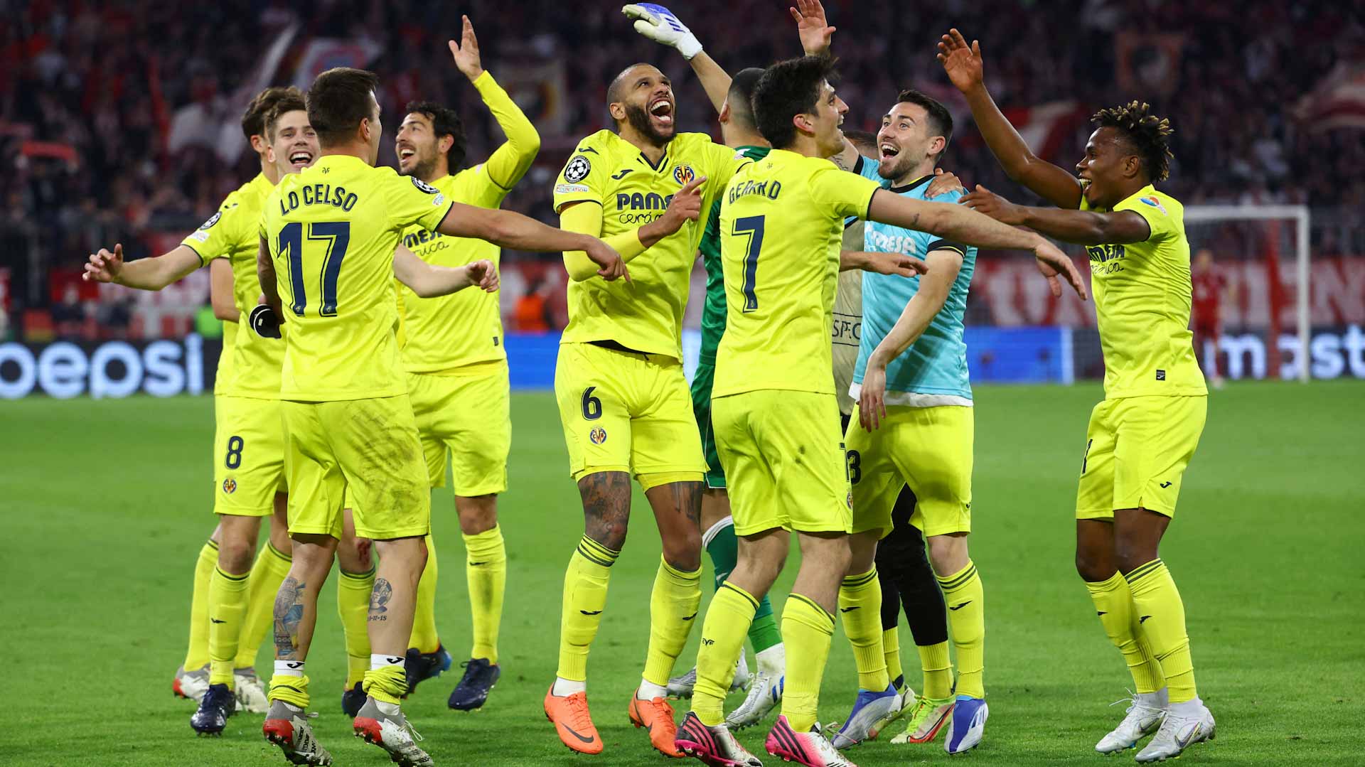 Image for the title: Villarreal stun Bayern with late equaliser to reach last four 