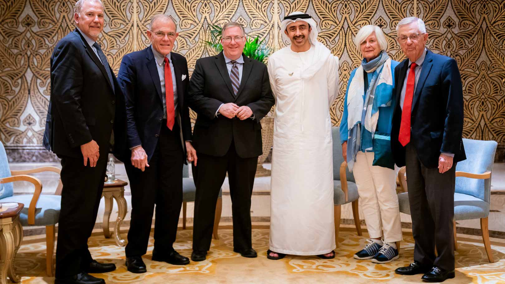 Image for the title: Abdullah bin Zayed receives Abraham Accords Delegation 