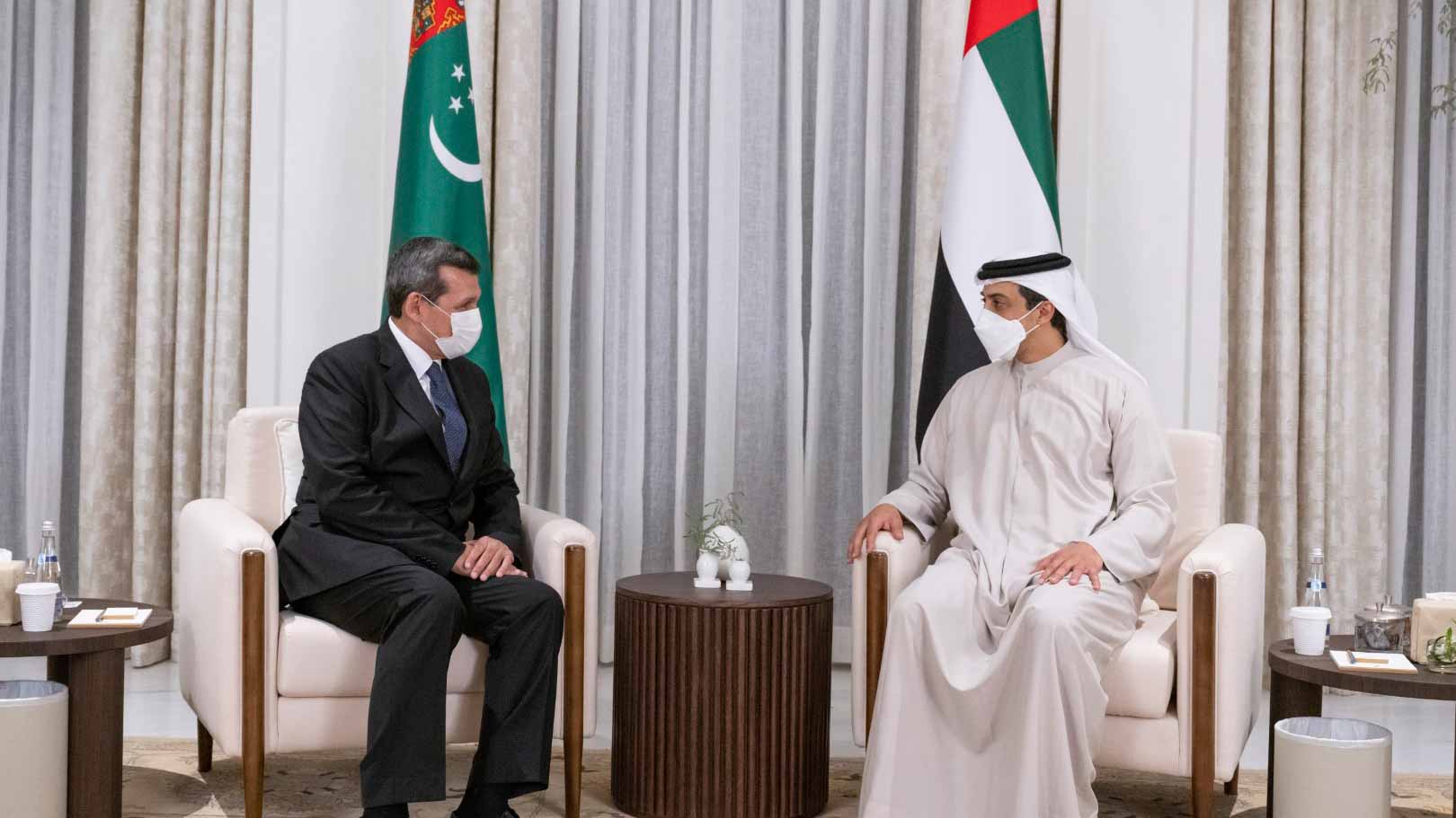 Image for the title: Mansour bin Zayed, Turkmen Deputy Prime Minister discuss ties 