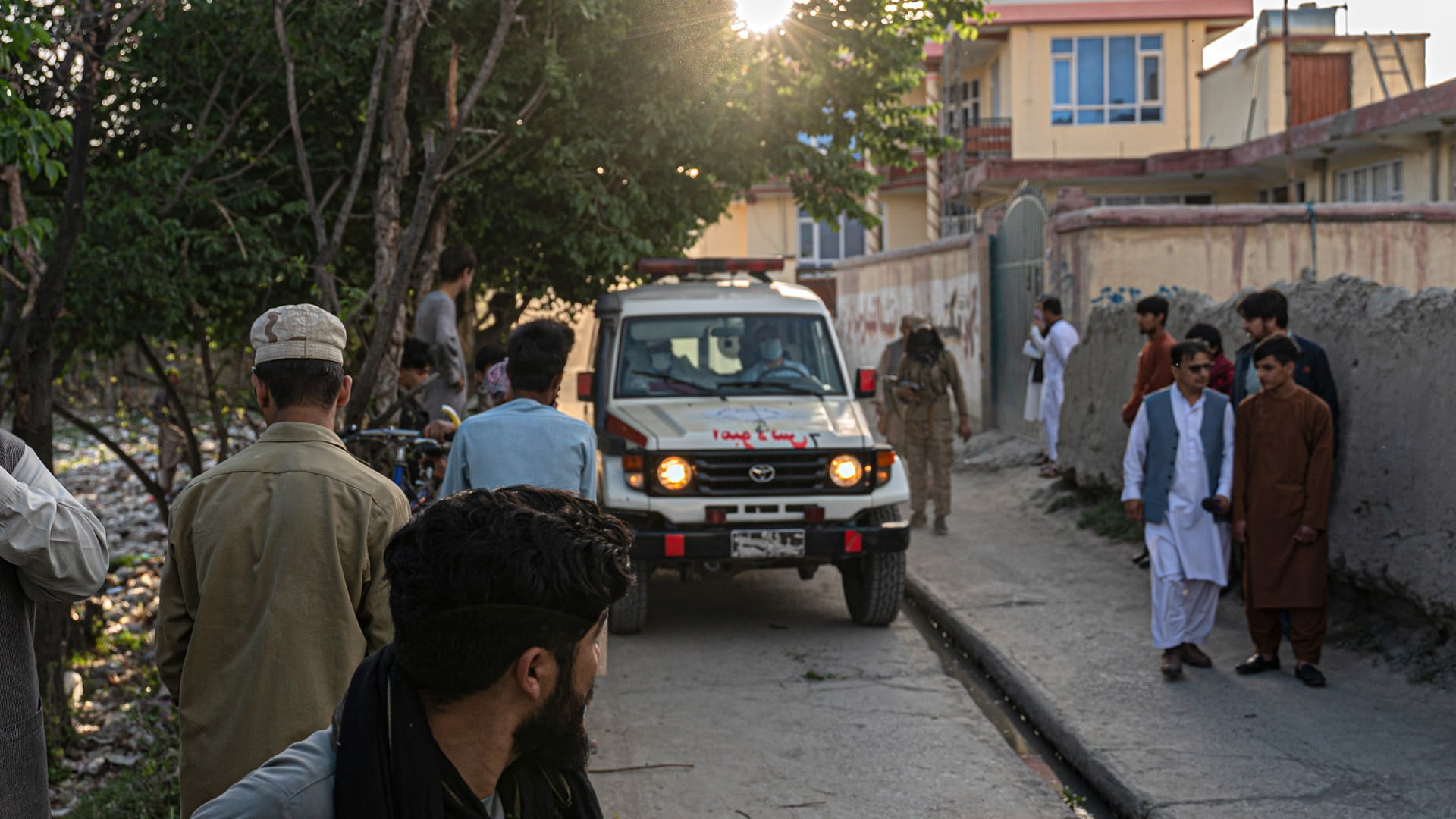 Image for the title: Up to 10 killed as blast rips through mosque in Afghan capital 