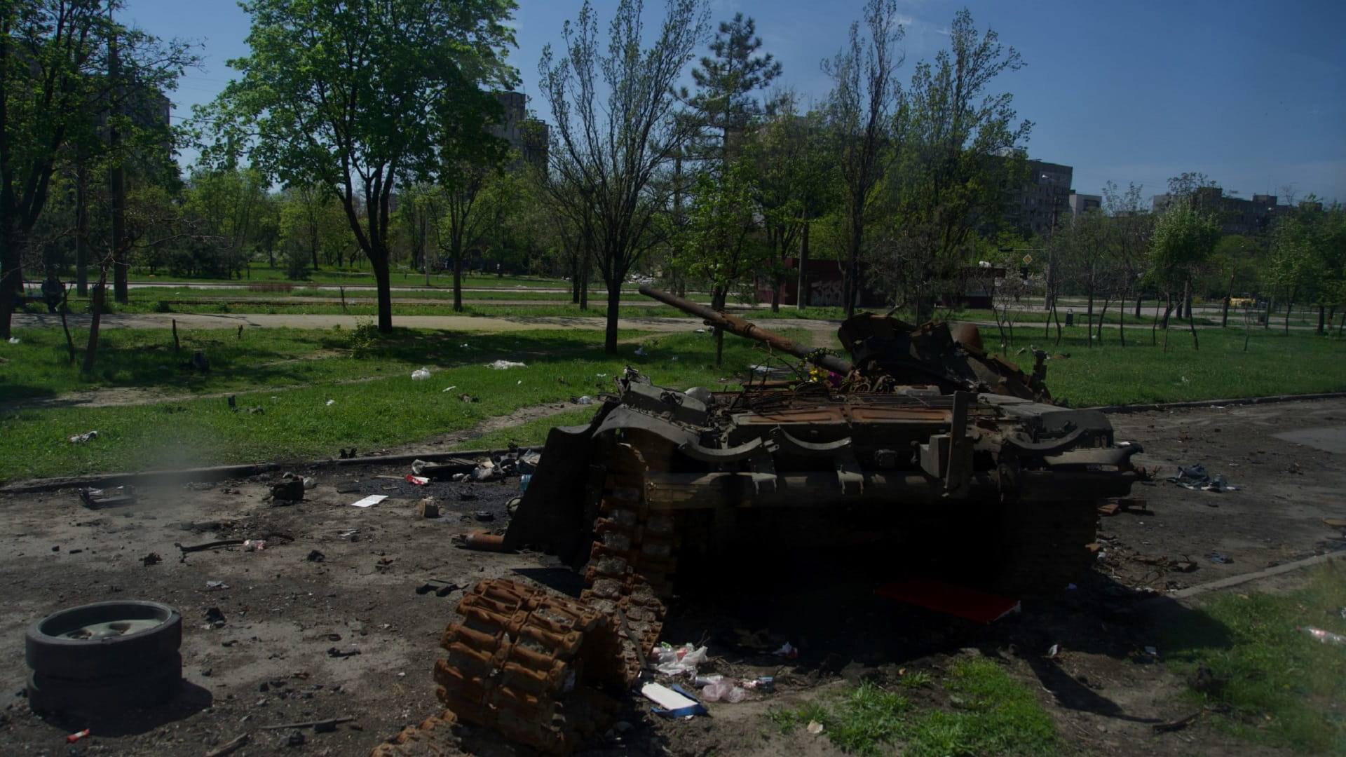 Image for the title: Explosions still echo in Ukraine's devastated port of Mariupol 