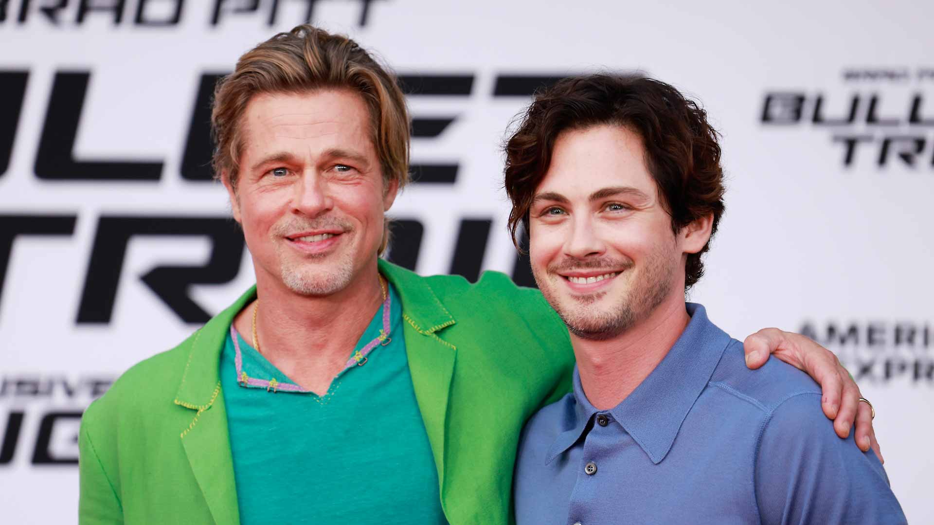 Image for the title: Brad Pitt celebrates being out again with 'Bullet Train' premiere 