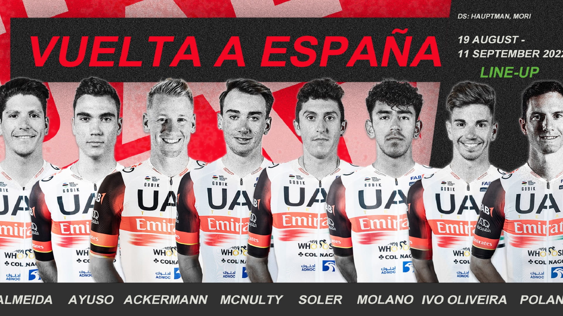 Image for the title: UAE Team Emirates heads for season's third Grand Tour 