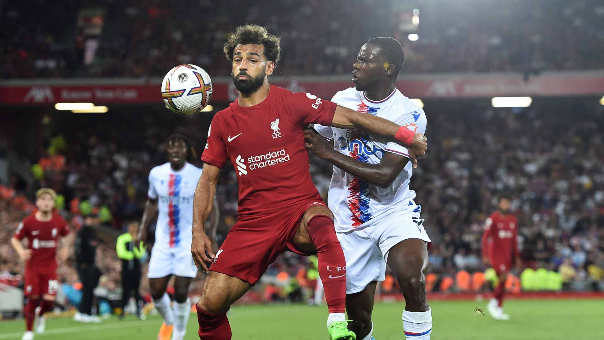 Image for the title: Liverpool held to 1-1 home draw by Palace as Nunez sees red 