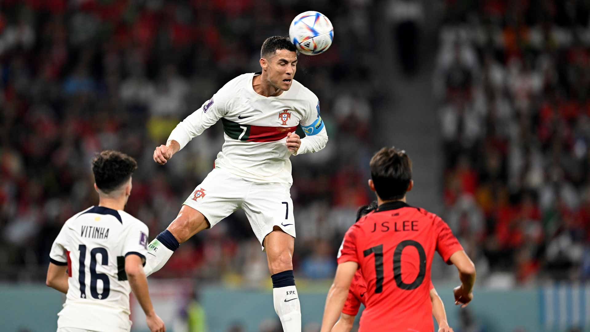 Image for the title: Ronaldo in spat with South Korean player during World Cup loss 
