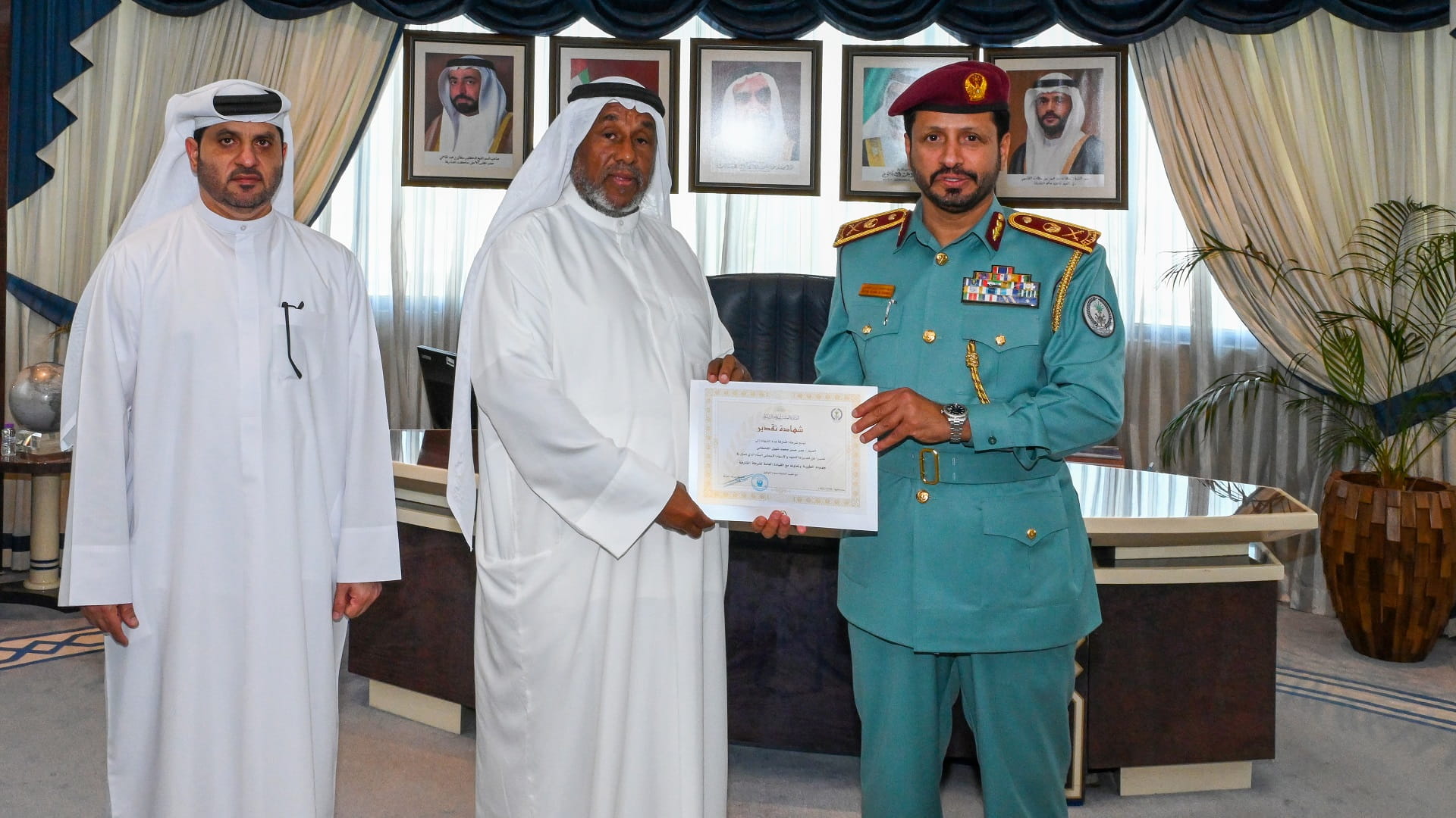 Image for the title: Al Shamsi honours a collaborator and a number of officers 