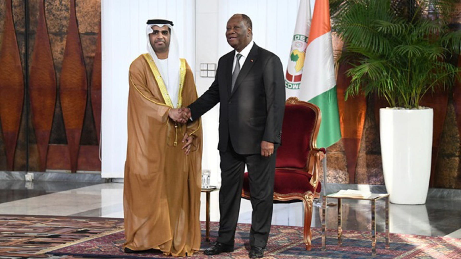 Image for the title: Côte d'Ivoire President receives credentials of UAE Ambassador 