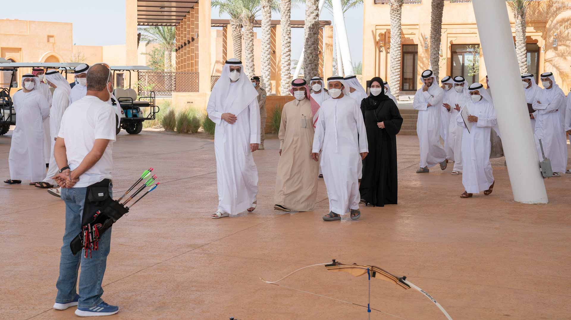 Image for the title: Sharjah Crown Prince reviews programmes of UAE Archery Federation 