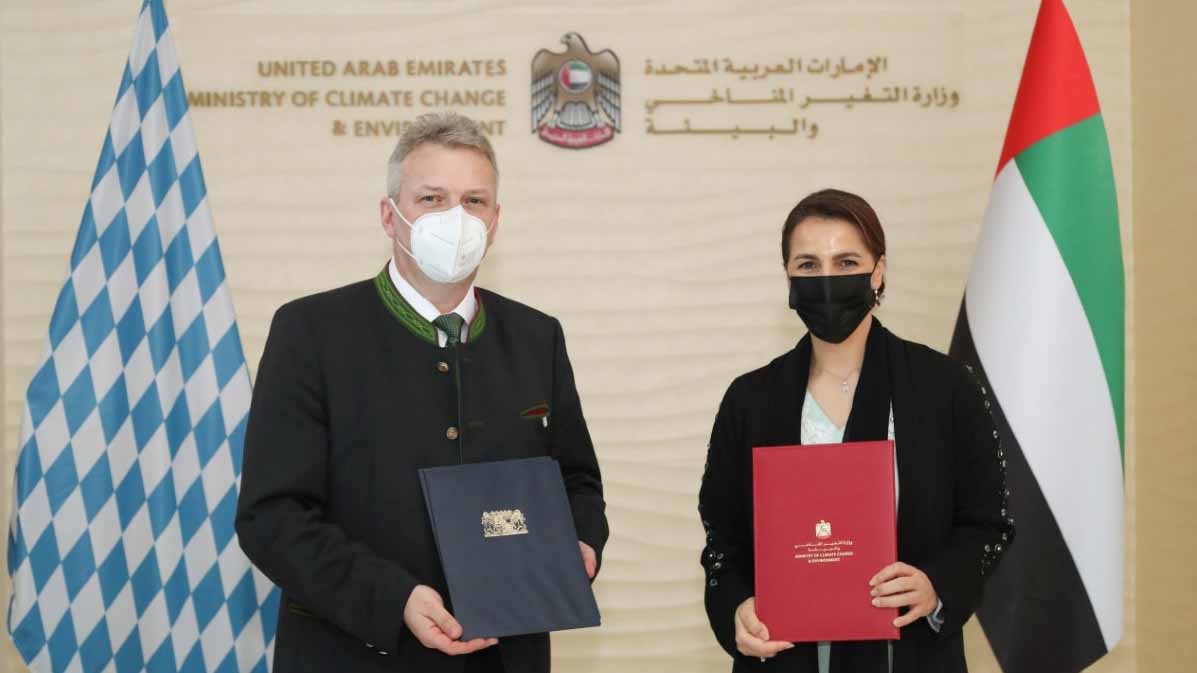 صورة بعنوان: الإمارات وبافاريا توقعان إعلان نوايا مشترك للتصدي للتغير المناخي 
