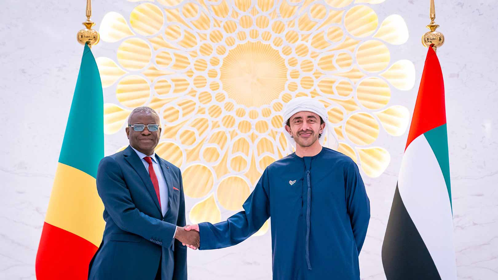 Image for the title: Abdullah bin Zayed meets with Congo PM at Expo 2020 Dubai 