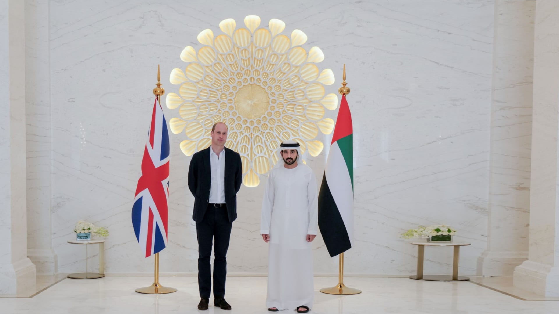 صورة بعنوان: حمدان بن محمد يستقبل الأمير ويليام في إكسبو 2020 