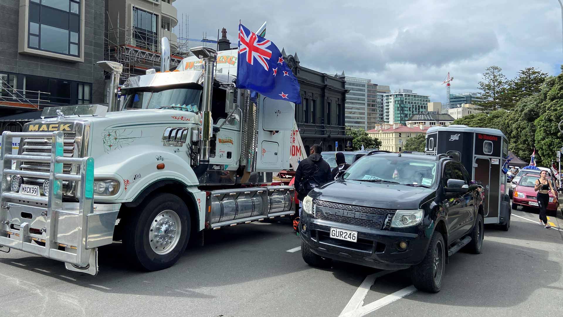 صورة بعنوان: شرطة نيوزيلندا تعتقل العشرات من المحتجين على التطعيم الإجباري 