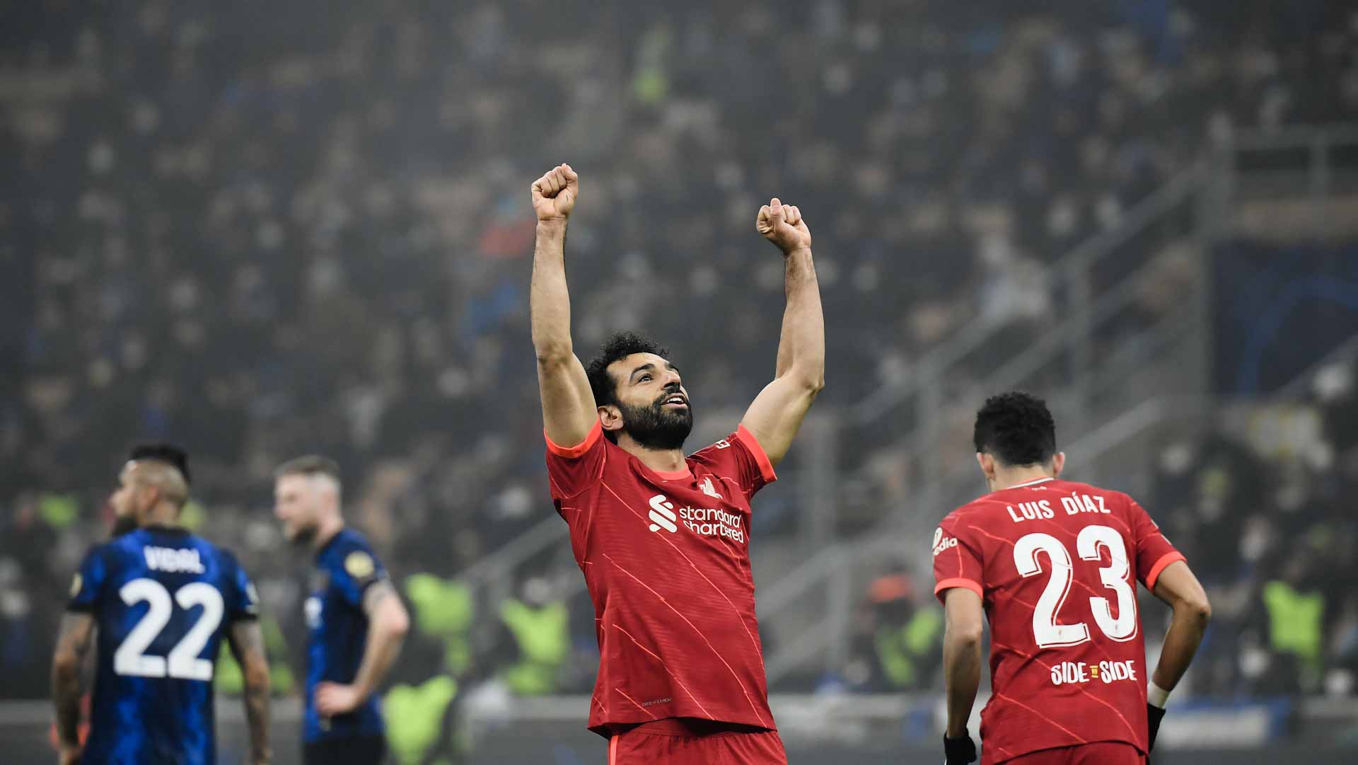 Image for the title: Liverpool beat Inter 2-0 in first leg of Champions League 