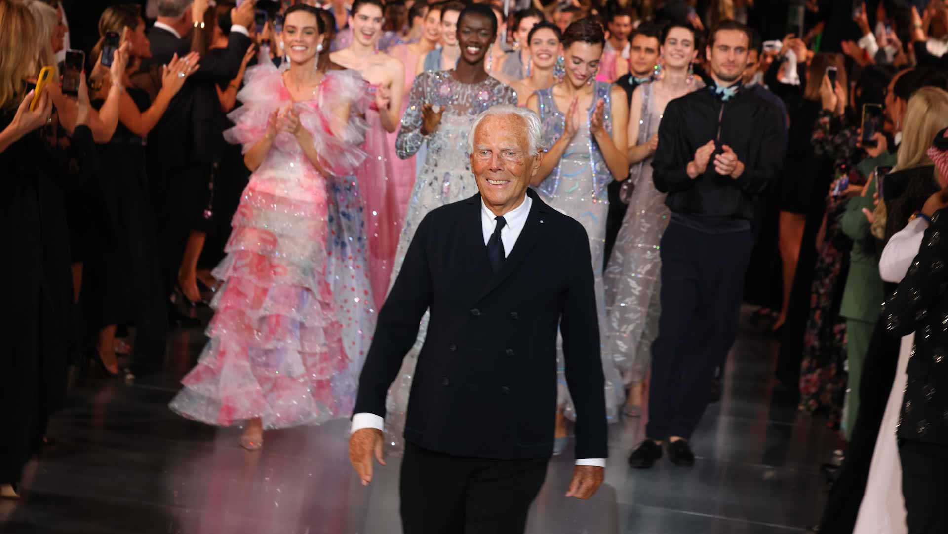 Image for the title: Giorgio Armani cancels upcoming shows in Milan, Paris 