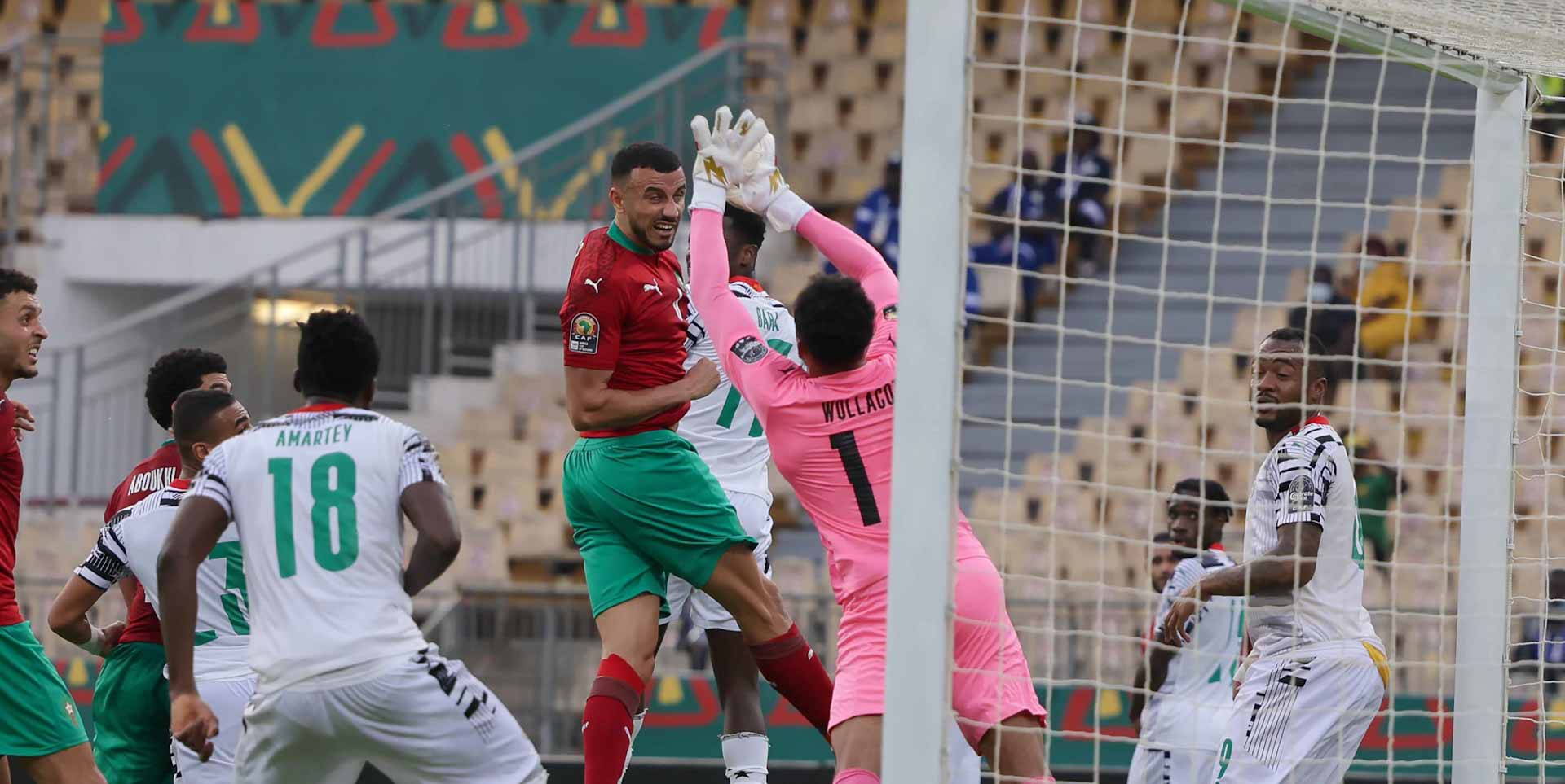 Image for the title: Morocco secure 1-0 win over Ghana; Senegal defeat Zimbabwe 
