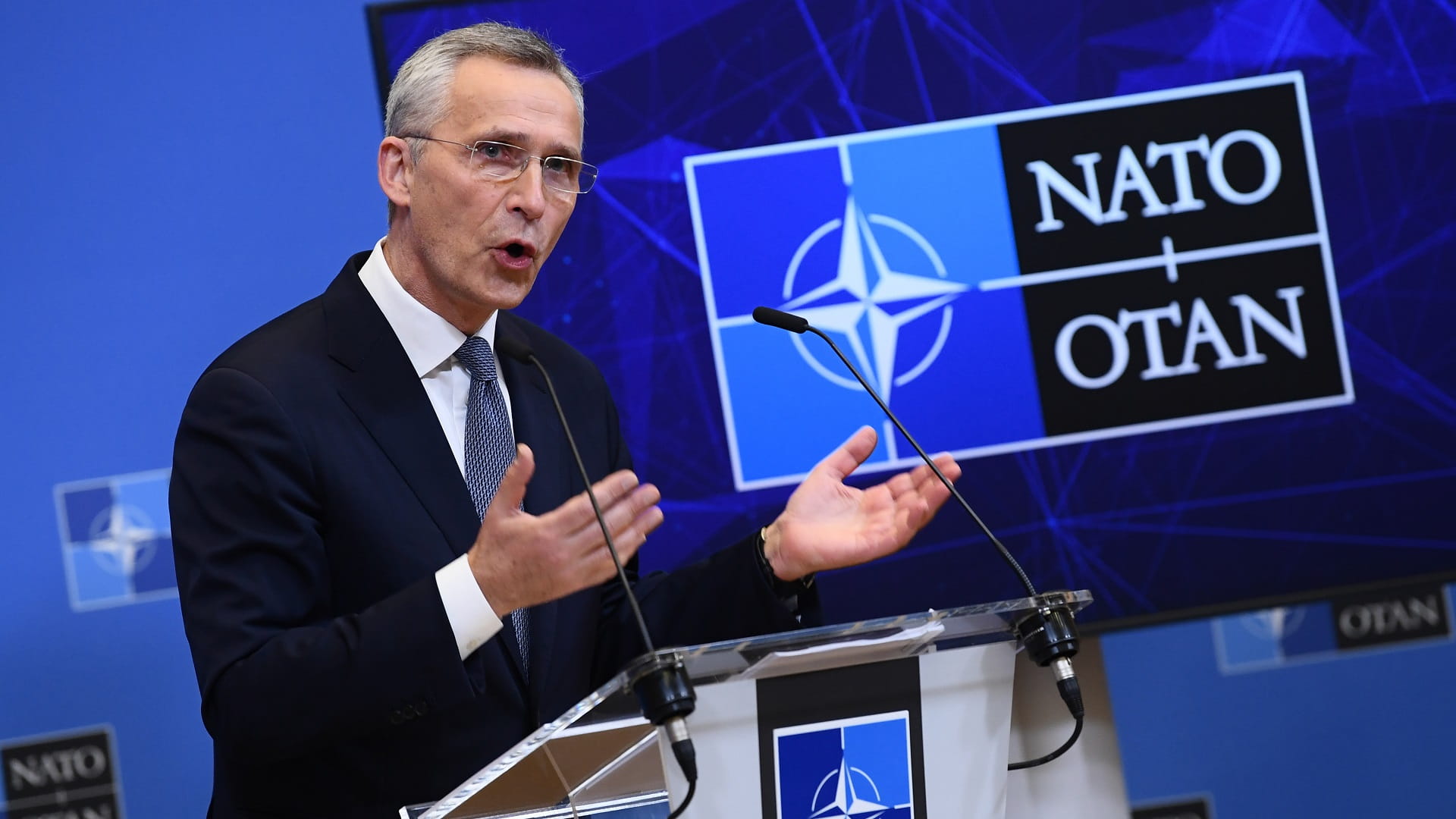 Image for the title: NATO chief says allies ready for more Russia talks 