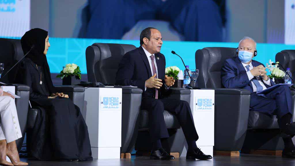 صورة بعنوان: شخبوط بن نهيان: منتدى شباب العالم يبرز اهتمام القيادة المصرية بهم 