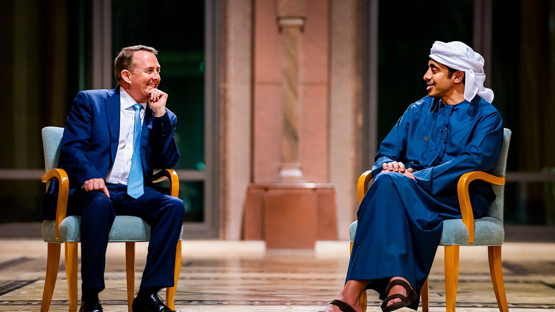 Image for the title: UAE FM receives delegation of UK Abraham Accords Group leaders 