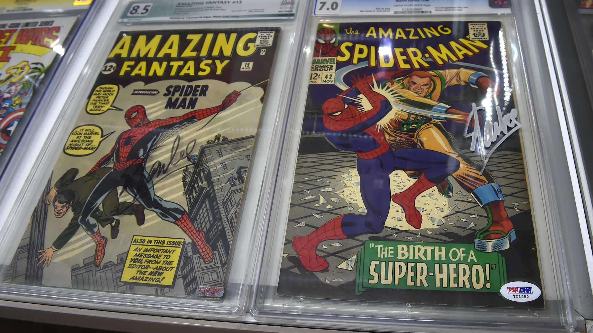 Image for the title: Spider-Man comic book page leaps to record $3.36 mn at auction 
