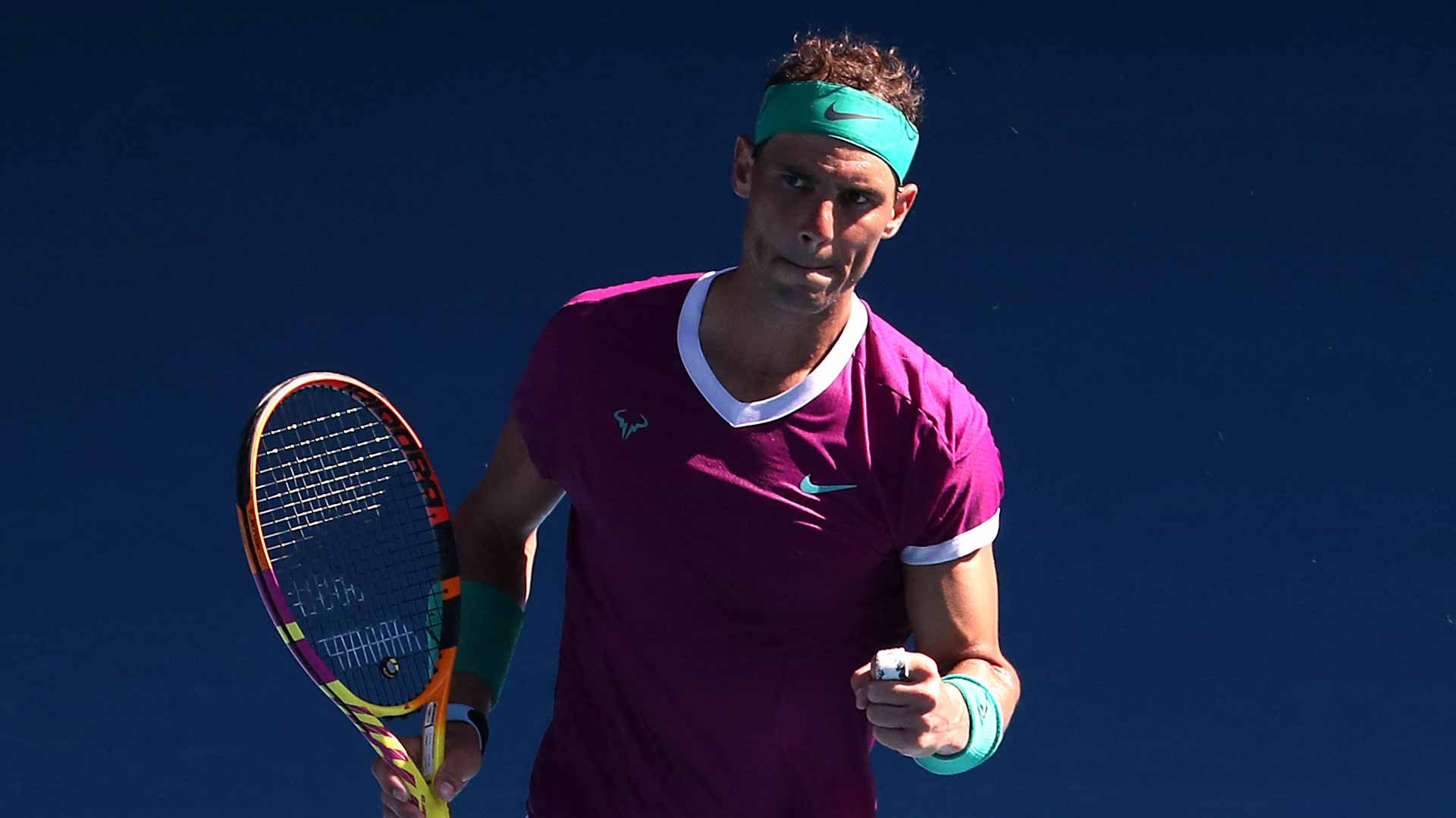 Image for the title: Nadal launches Grand Slam record bid by steamrolling Giron 