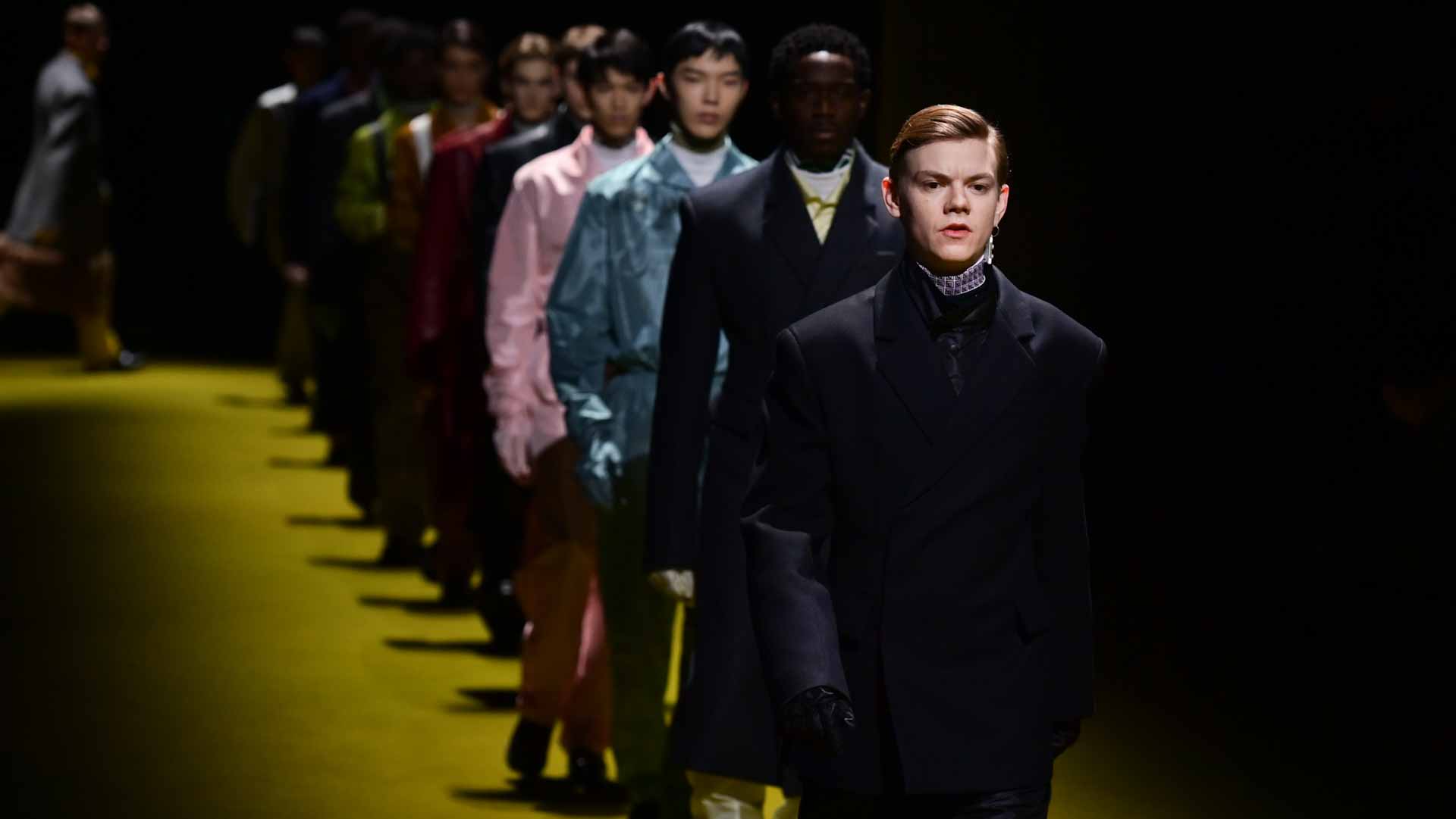 Image for the title: Jeff Goldblum takes to catwalk for Prada in Milan 