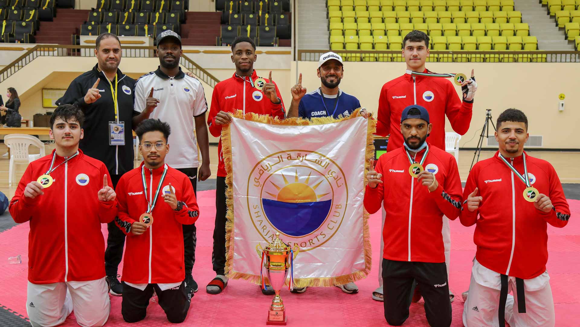 Image for the title: Sharjah Club Champion of the UAE open Taekondo for the 5th time 