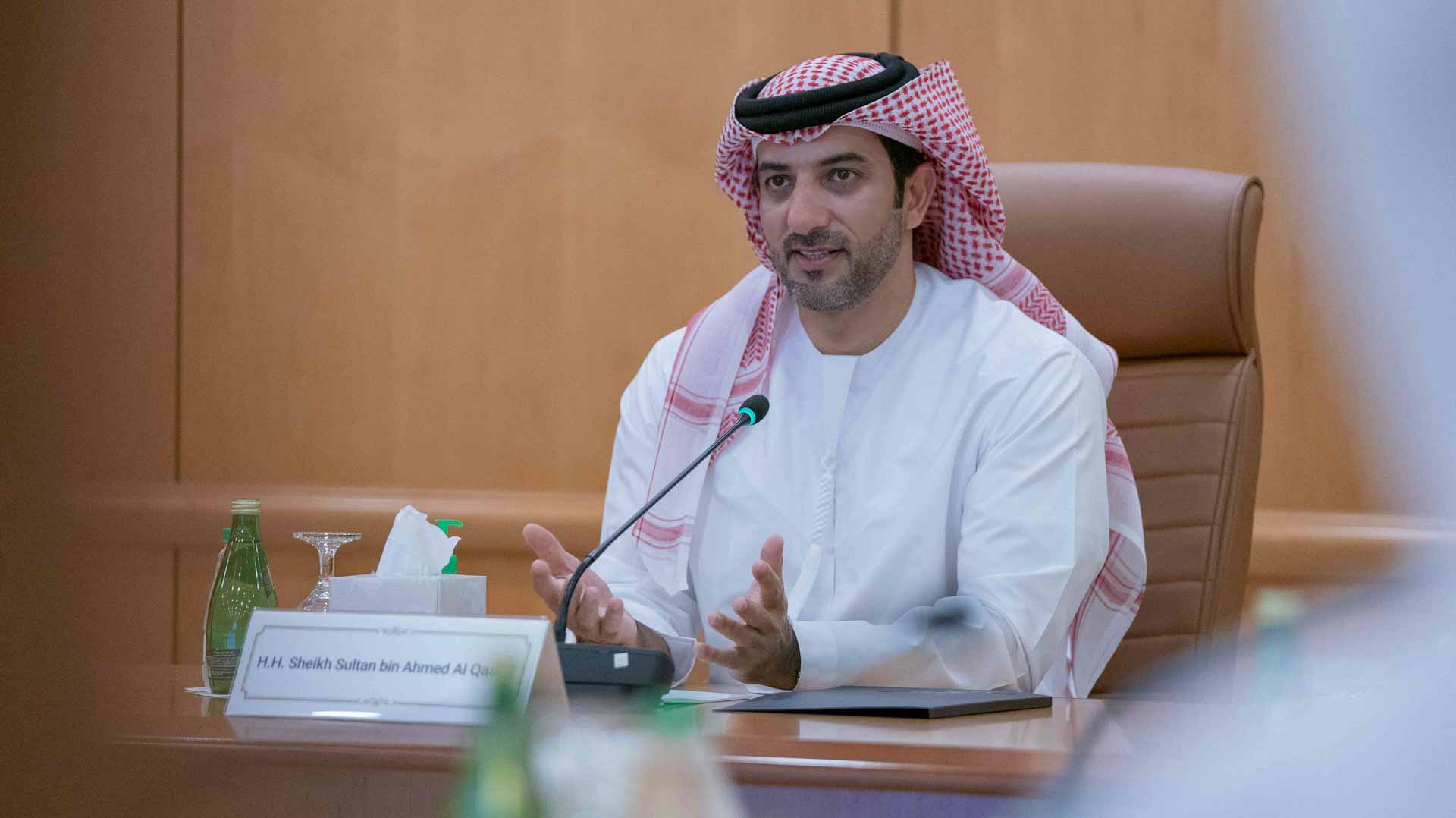 Image for the title: Sultan bin Ahmed meets members of UoS Faculties Deans Council 