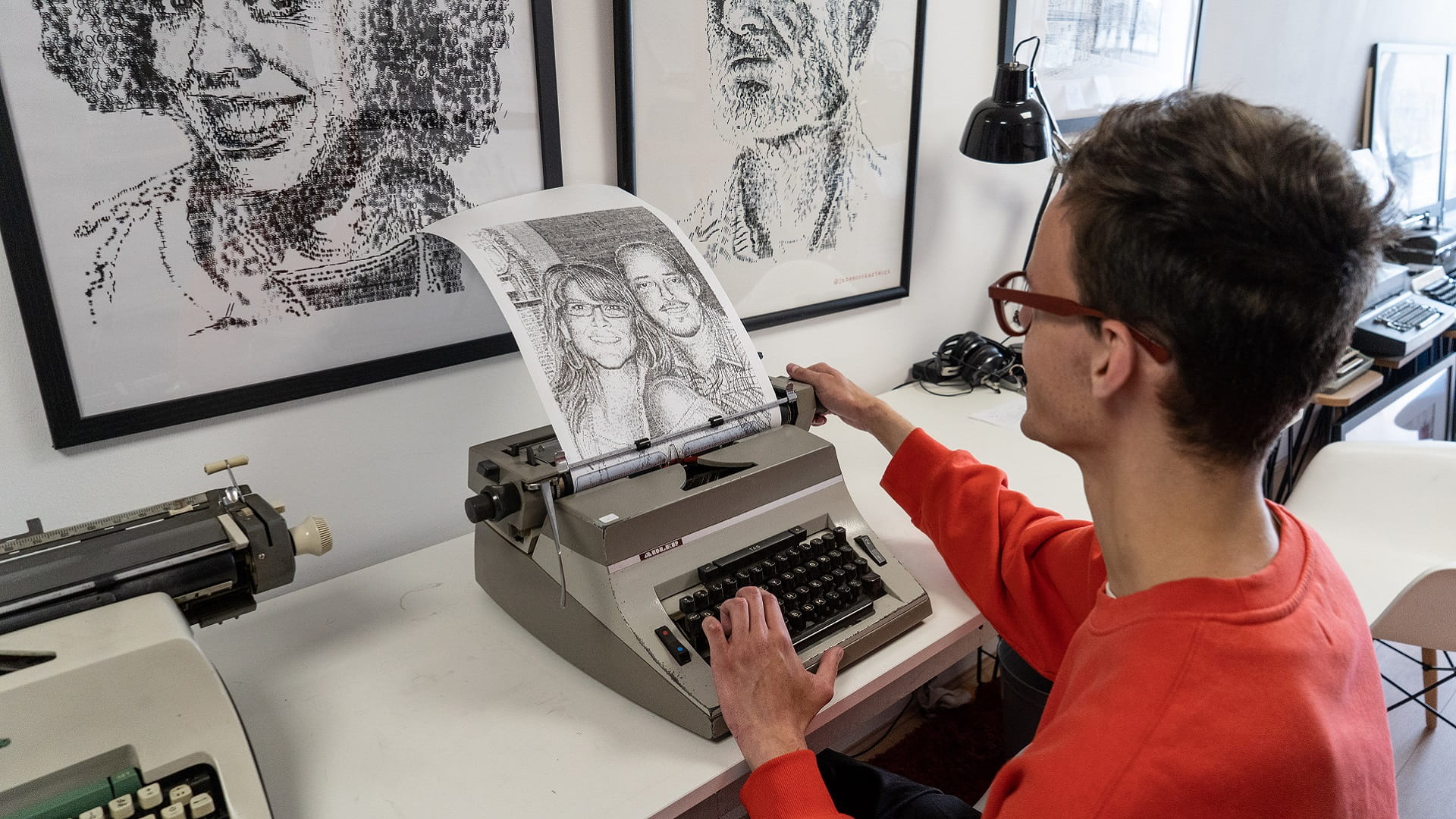 Image for the title: For UK artist, the key to good art is a typewriter 