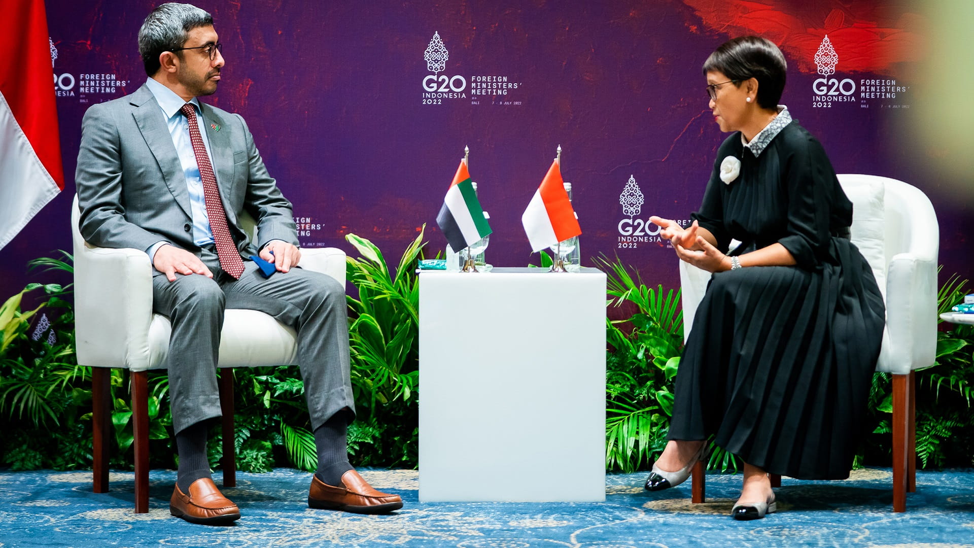 Image for the title: UAE FM, Indonesian FM meet on sidelines of G20 meetings 