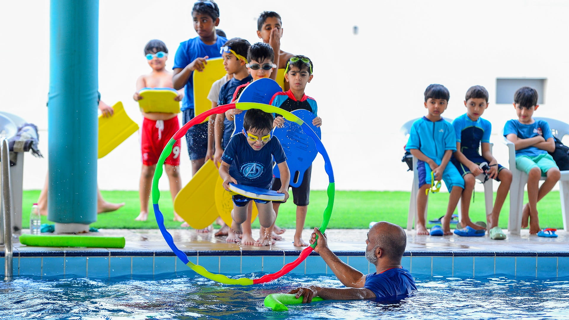 Image for the title: Sharjah Police organises swimming training programme 