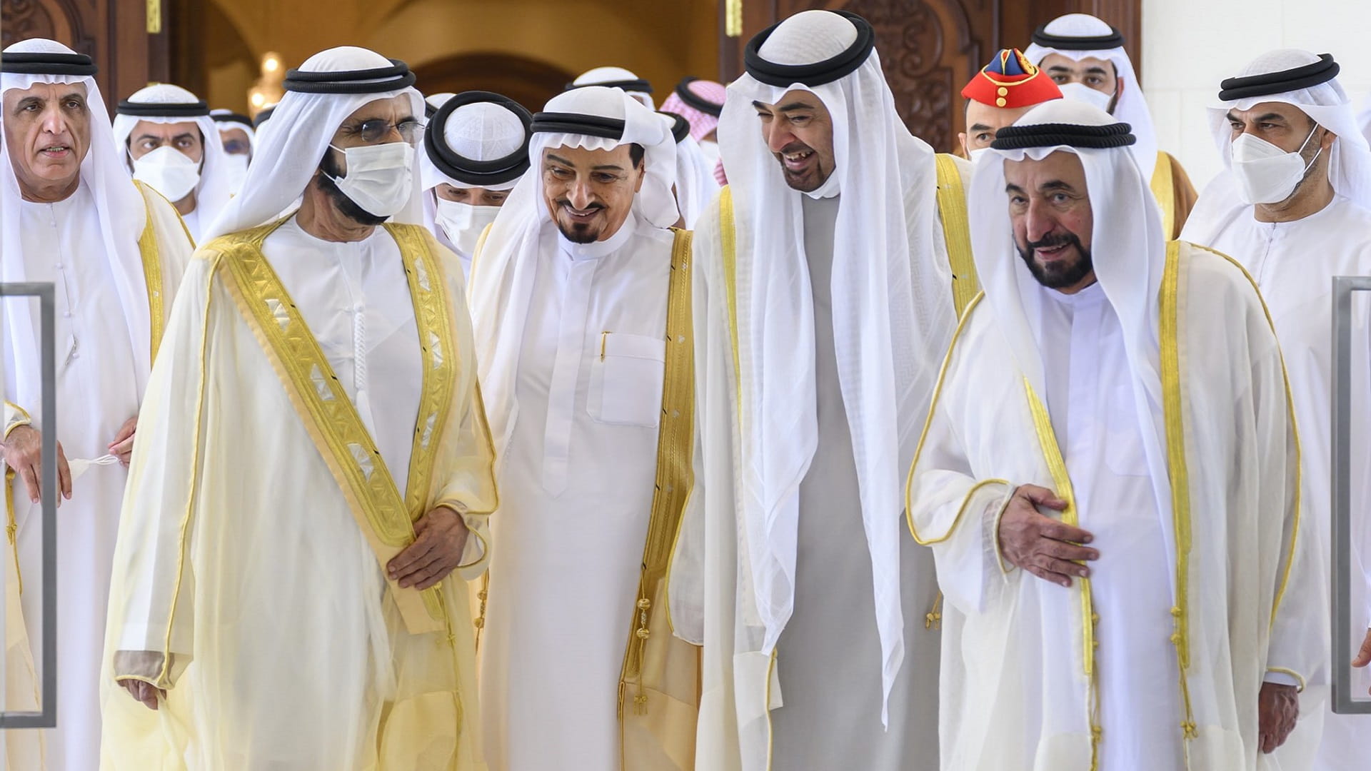 Image for the title: UAE Pres receives Rulers of Emirates, Crown Princes on Eid Al Adha 