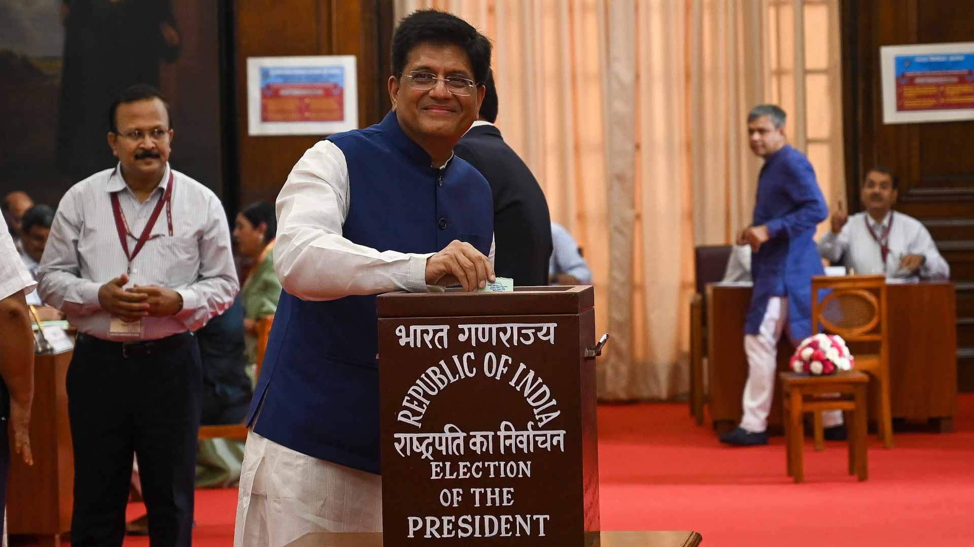 Image for the title: India's parliament begins voting for new president 