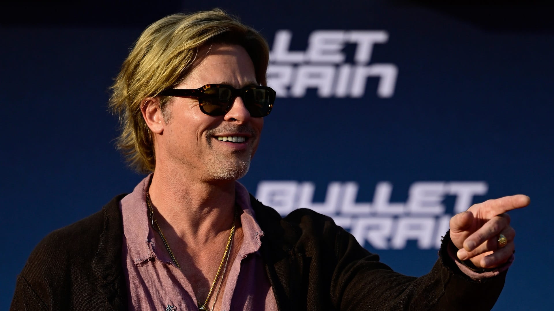 Image for the title: Brad Pitt battles assassins in action thriller 'Bullet Train' 