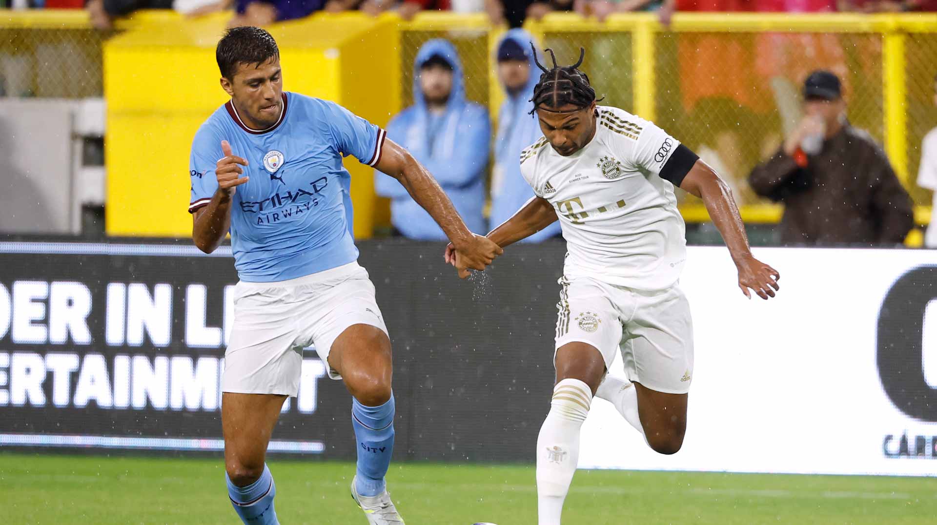 Image for the title: Haaland debut goal lifts Man City to friendly win over Bayern 