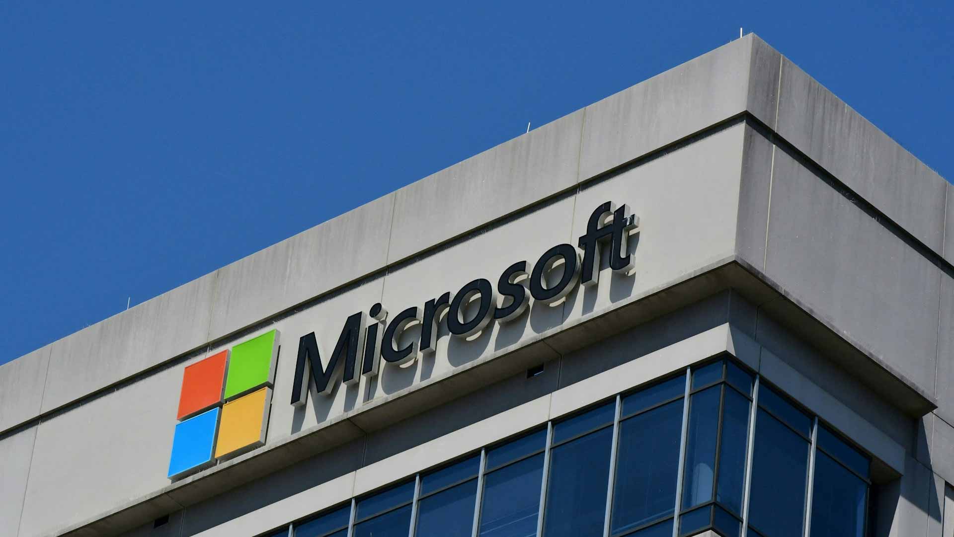 Image for the title: Microsoft earnings fall short as computer sales sag 