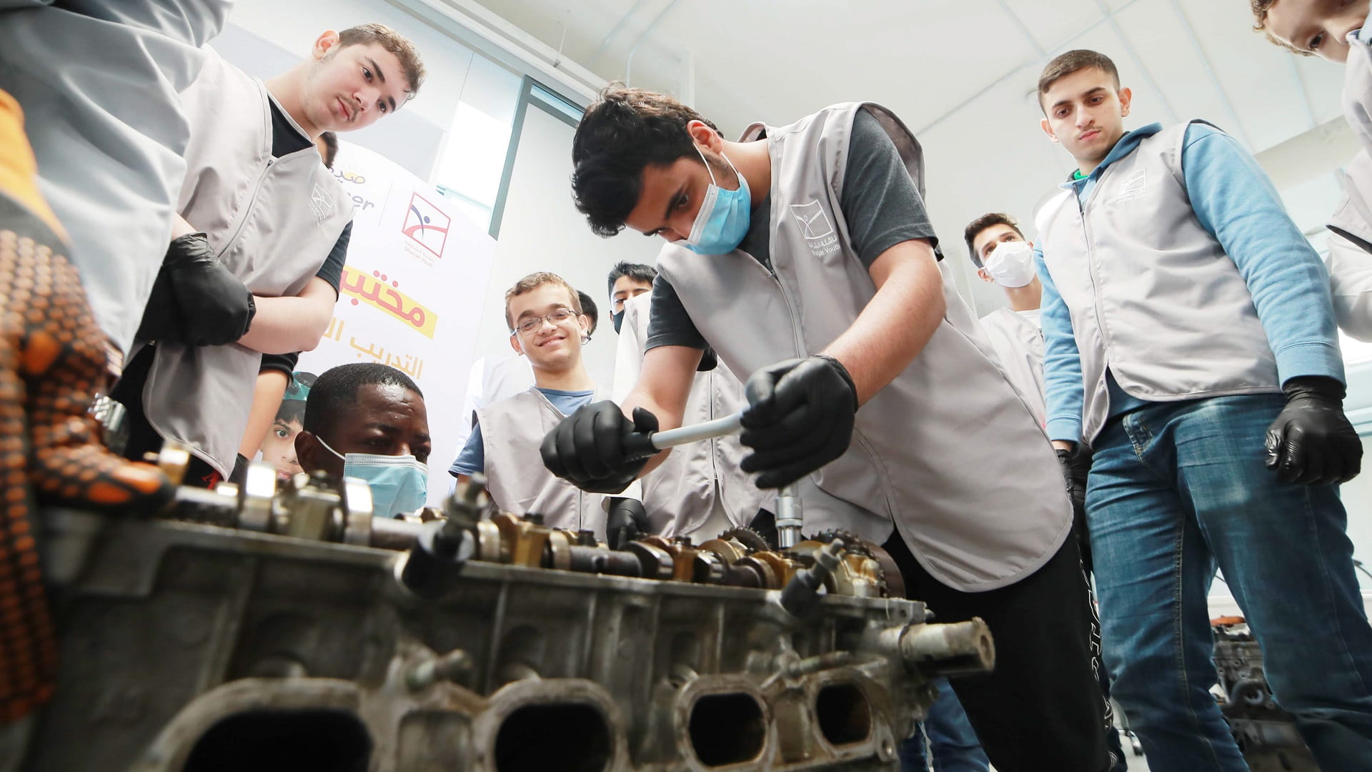 Image for the title: SY trained on car mechanics, engine maintenance 