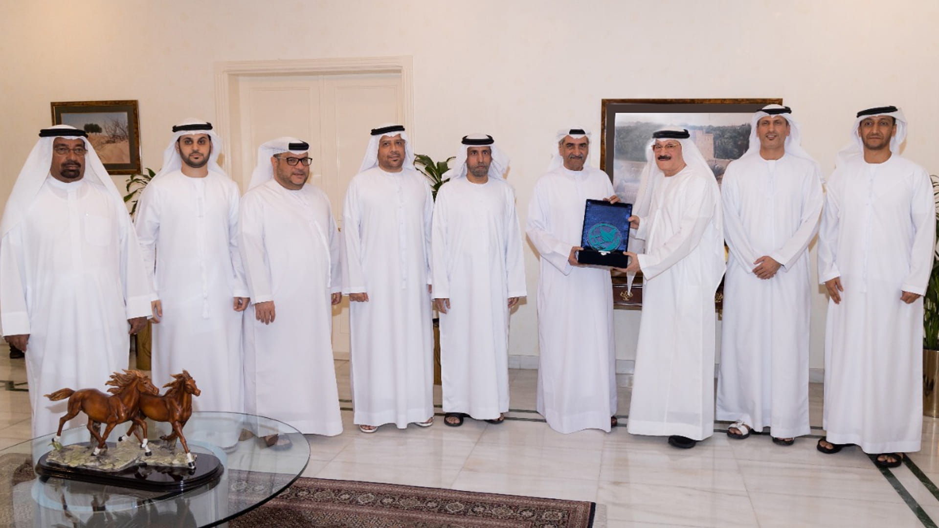 Image for the title: Fujairah Ruler meets Faraj Fund Board, reviews achievements 