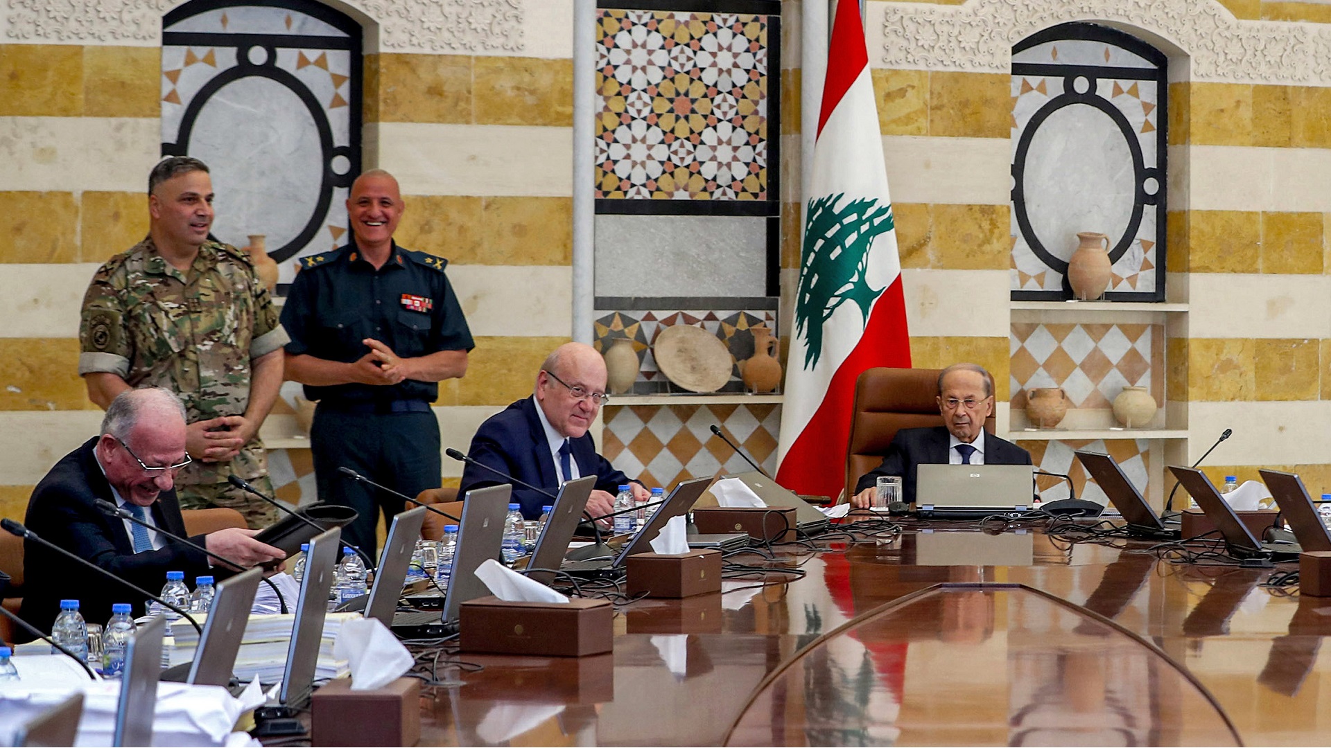 Image for the title: Lebanon's Mikati set to be named PM, vote count shows 