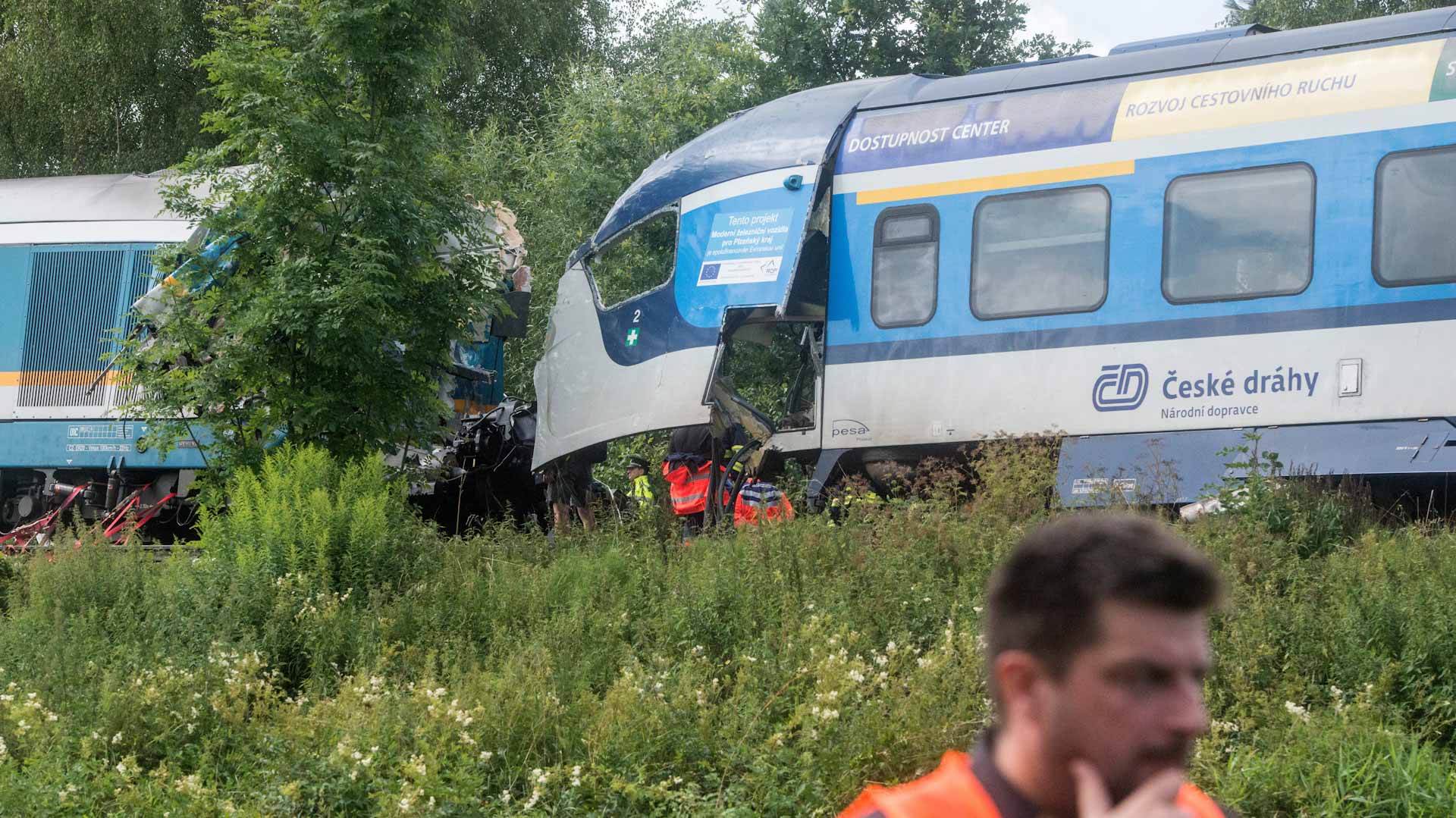 Image for the title: Czech train crash kills one, injures five 