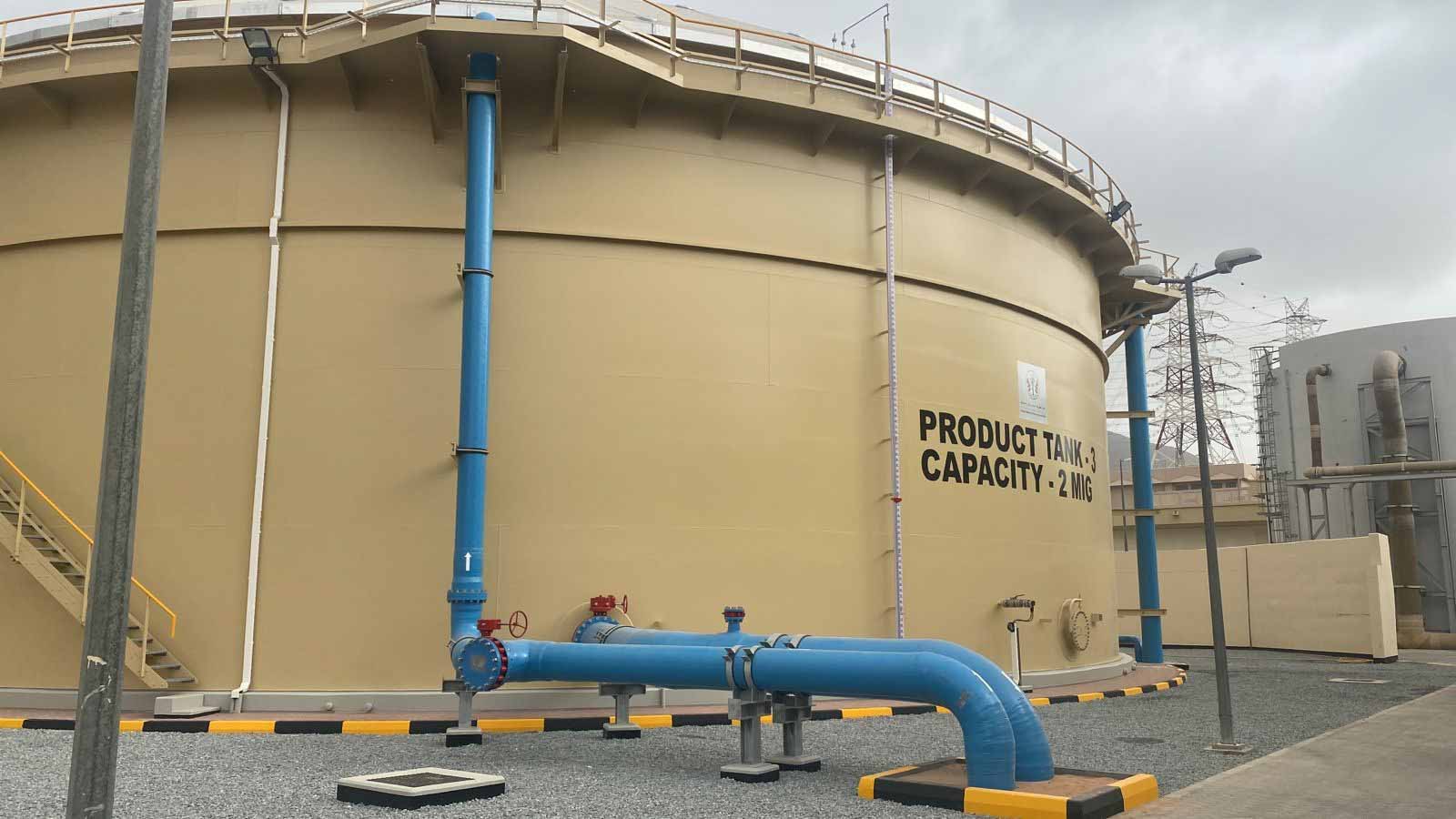 Image for the title: SEWA implements 2 mn gallon water tank for Khorfakkan station 