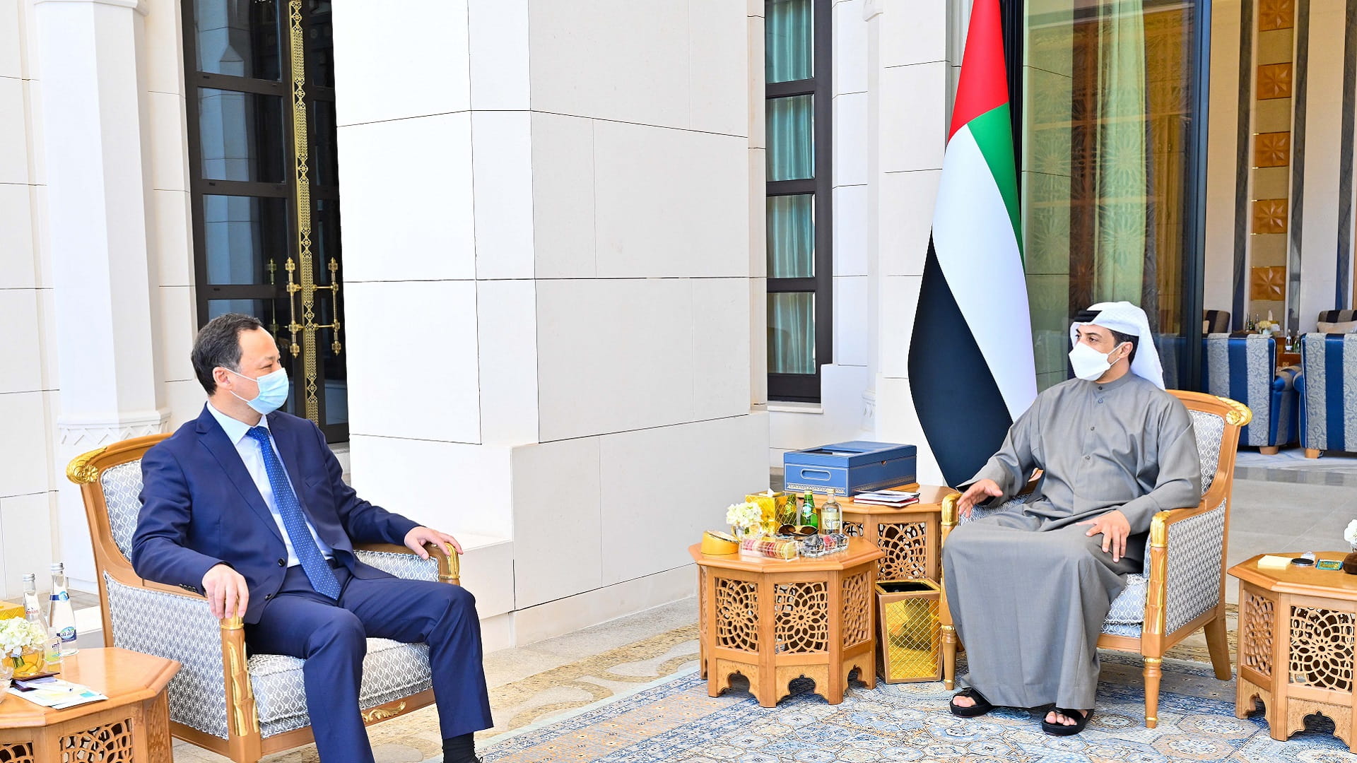 Image for the title: Mansour bin Zayed received Kyrgyzstan FM 