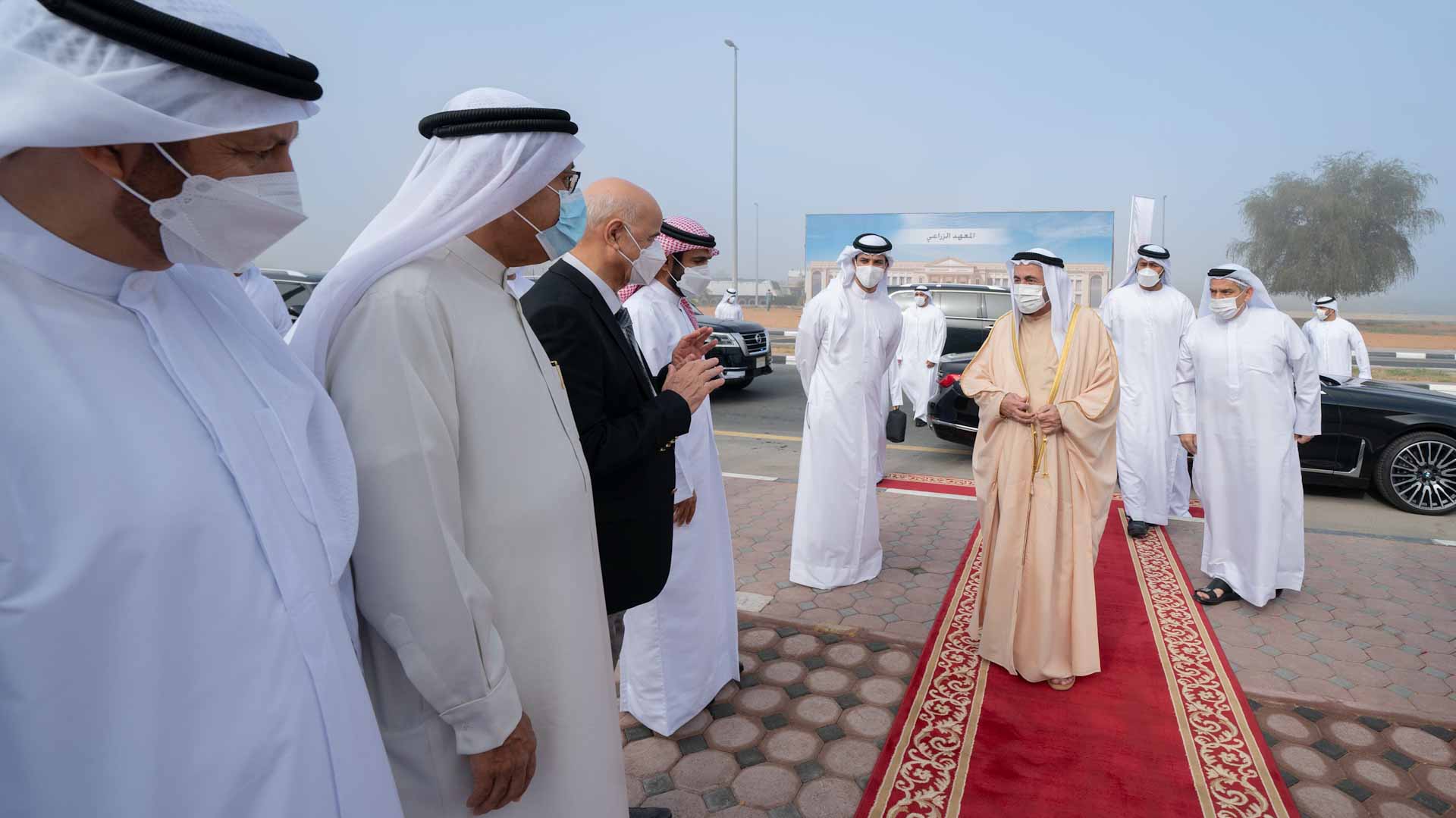 Image for the title: Sultan Al Qasimi inspects bldgs. of AWC, UoS in Al Dhaid 